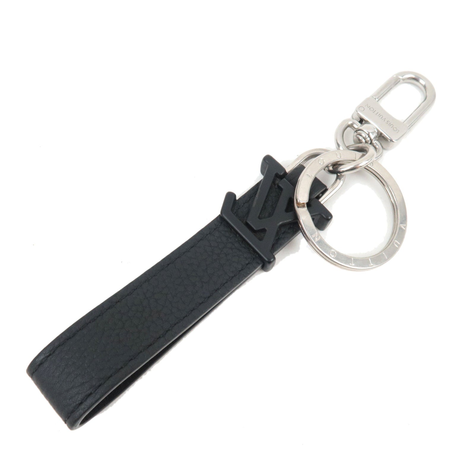 Louis Vuitton Key Charm Dragonne Aerogram Black Silver HDW M01194 *Box, Dust bag82568