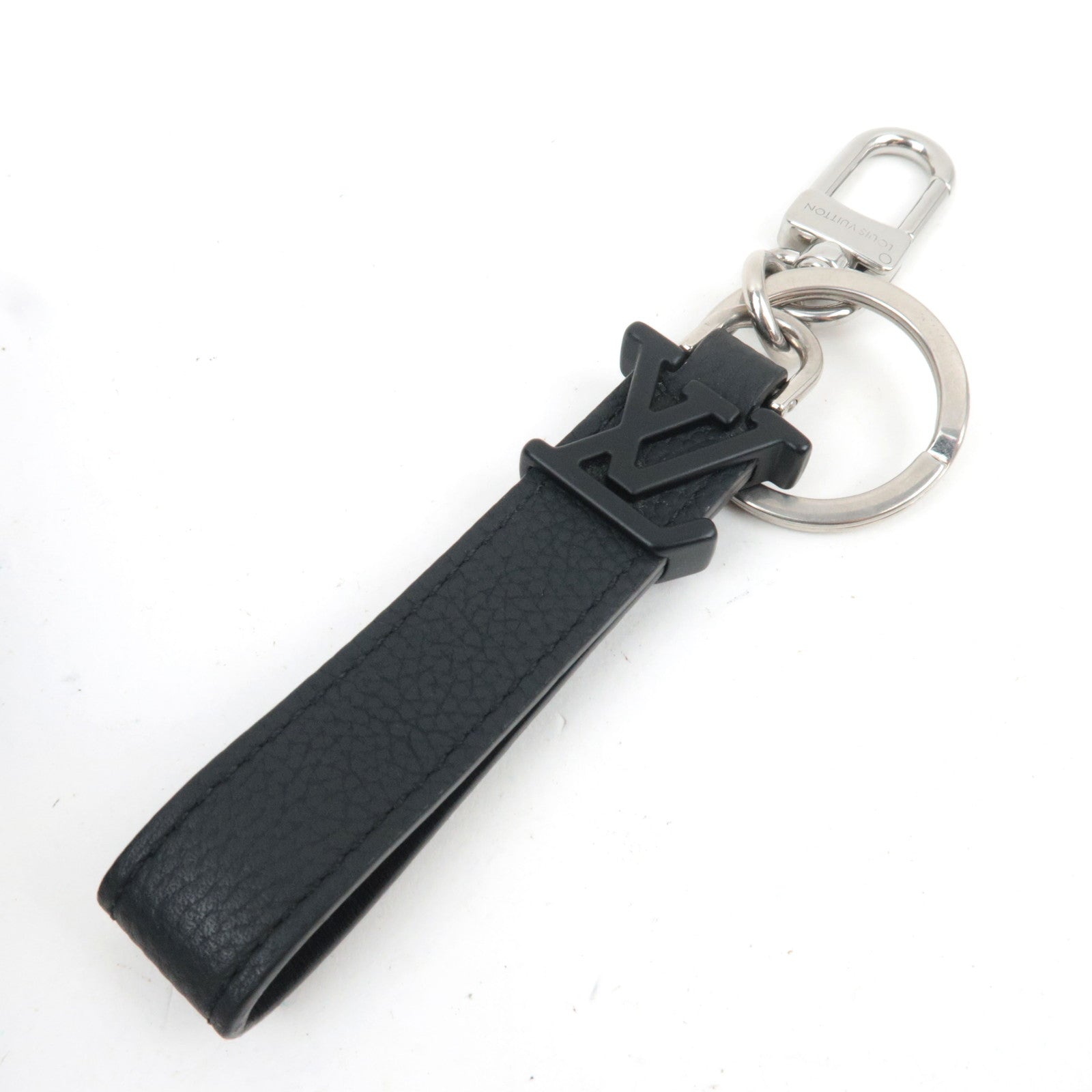Louis Vuitton Key Charm Dragonne Aerogram Black Silver HDW M01194 *Box, Dust bag