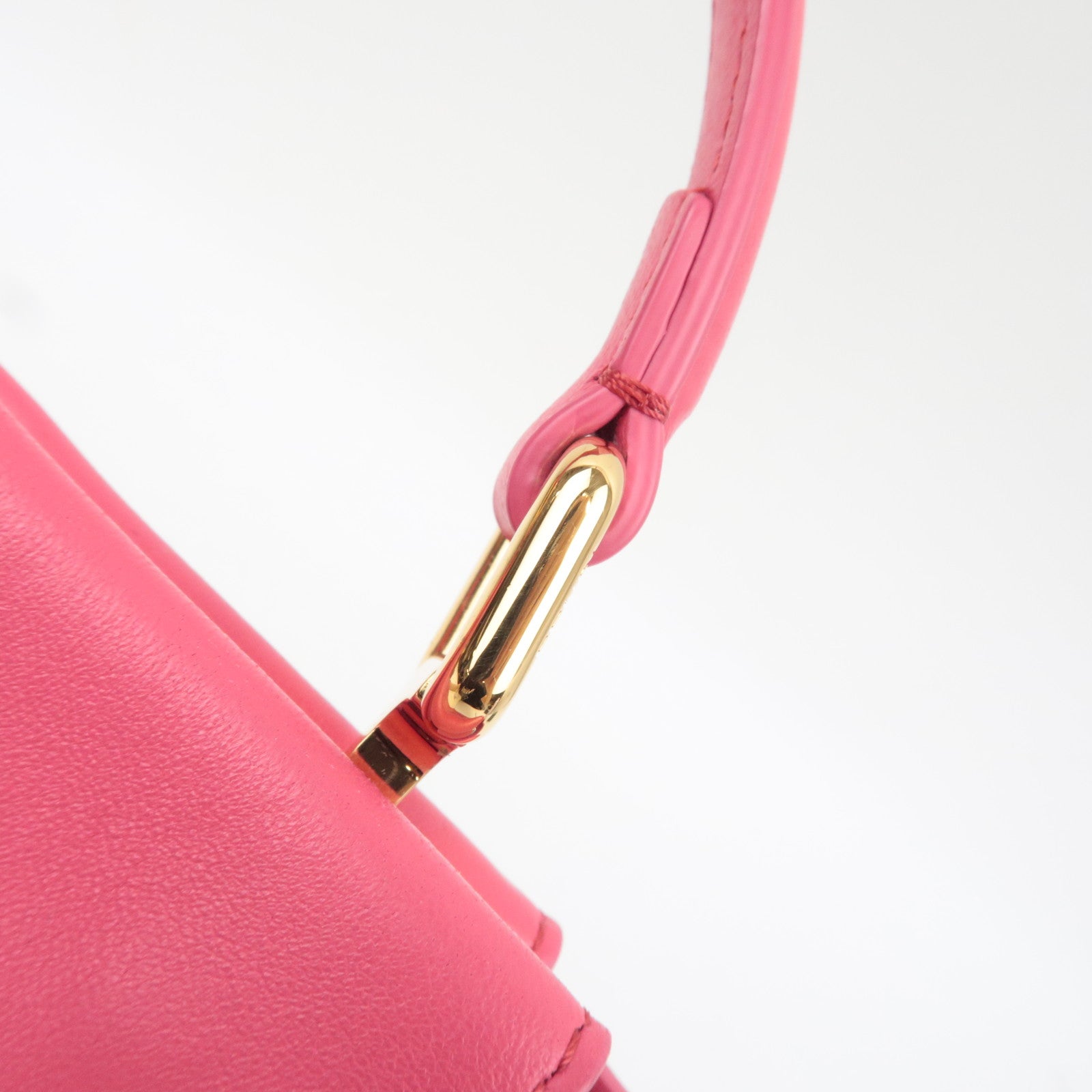 FENDI Mini Peekaboo 2Way Handbag Leather Pink Gold HDW 8BN244 *Dust bag, Strap, Rain cover