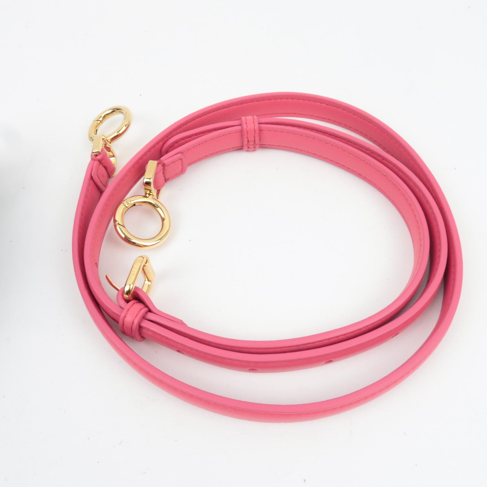 FENDI Mini Peekaboo 2Way Handbag Leather Pink Gold HDW 8BN244 *Dust bag, Strap, Rain cover