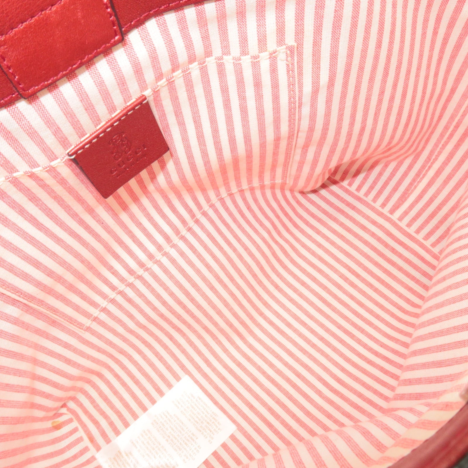 GUCCI Children's Bamboo Handbag GG Canvas Patent Leather Beige Red 311175 *Dust bag