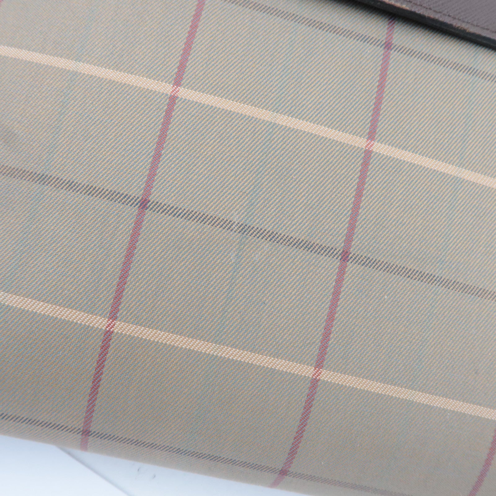 BURBERRY Burberry's Plaid Clutch Bag Canvas Leather Beige Brown