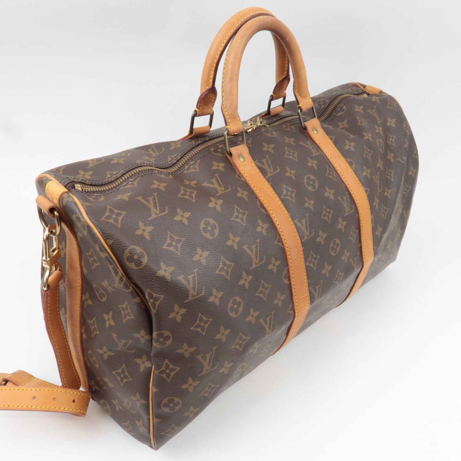 Louis Vuitton Monogram Keepall Bandouliere 50 Travel Bag M41416 VI873 *Strap, Name tag, Poignet