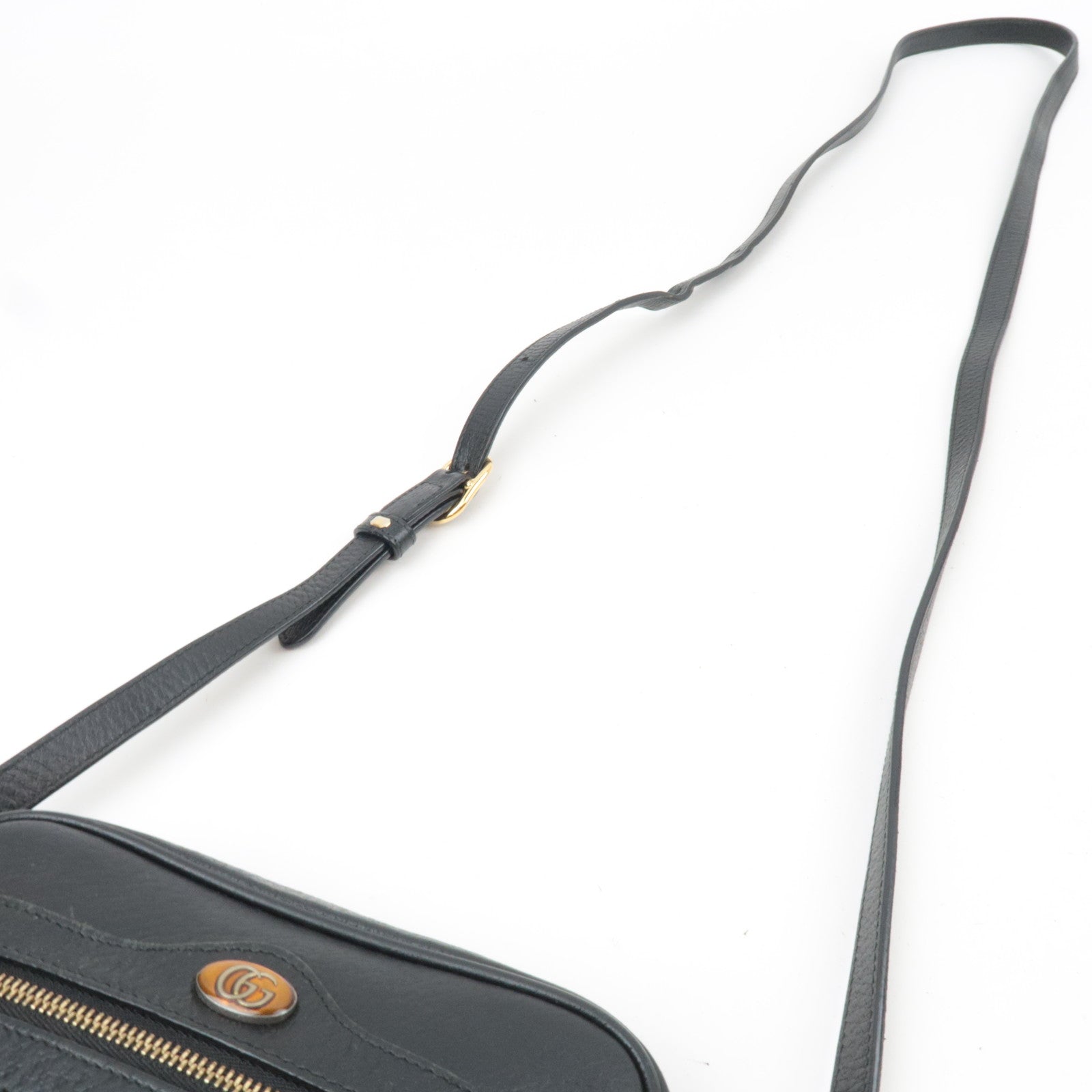 GUCCI Ophidia Leather Shoulder Bag Black 517350