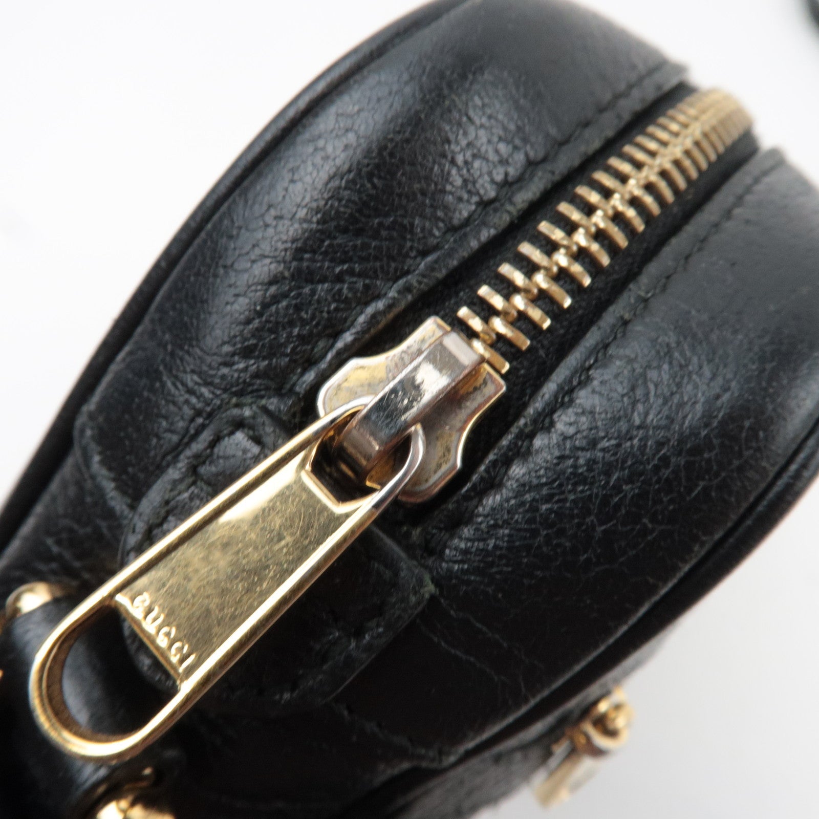 GUCCI Ophidia Leather Shoulder Bag Black 517350