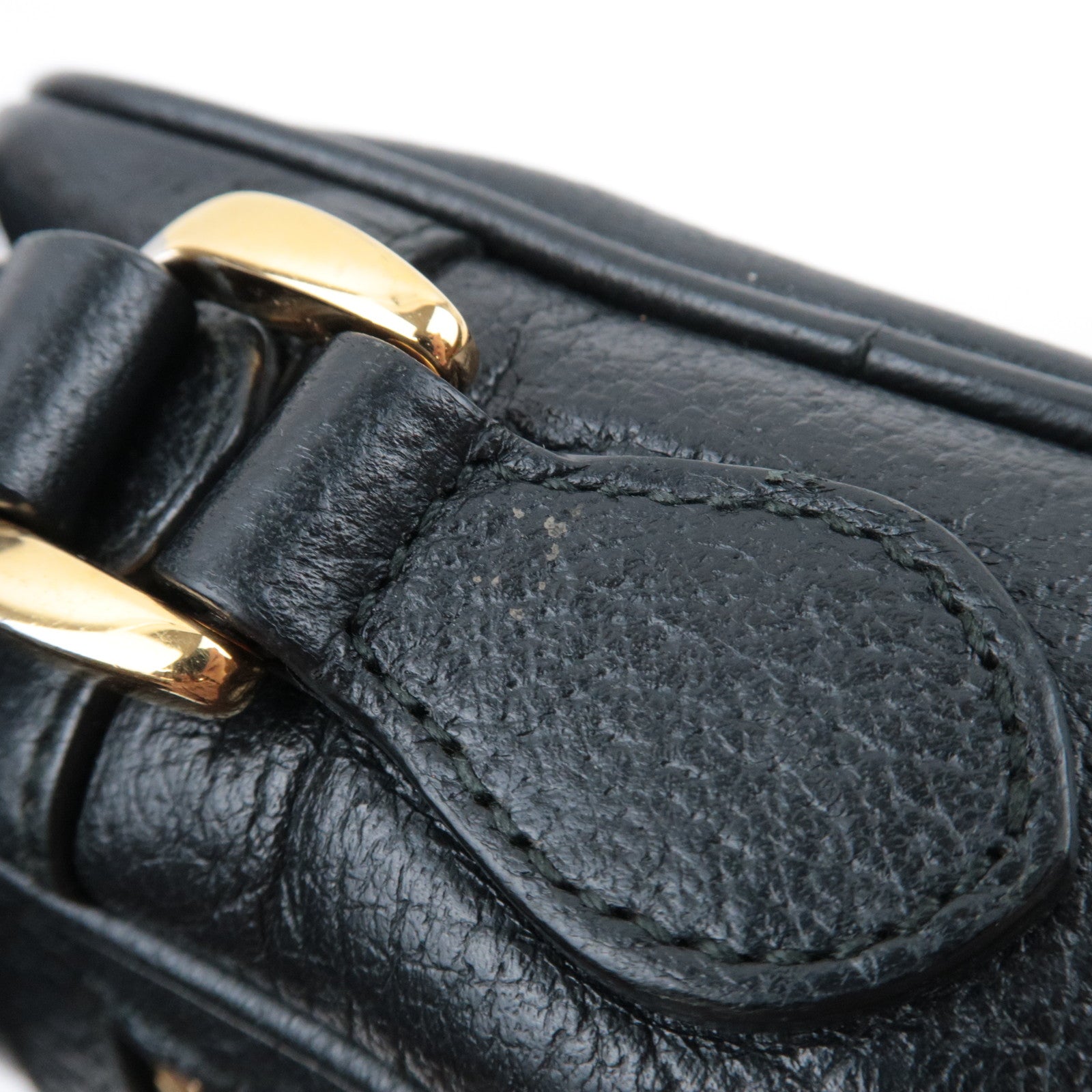 GUCCI Ophidia Leather Shoulder Bag Black 517350