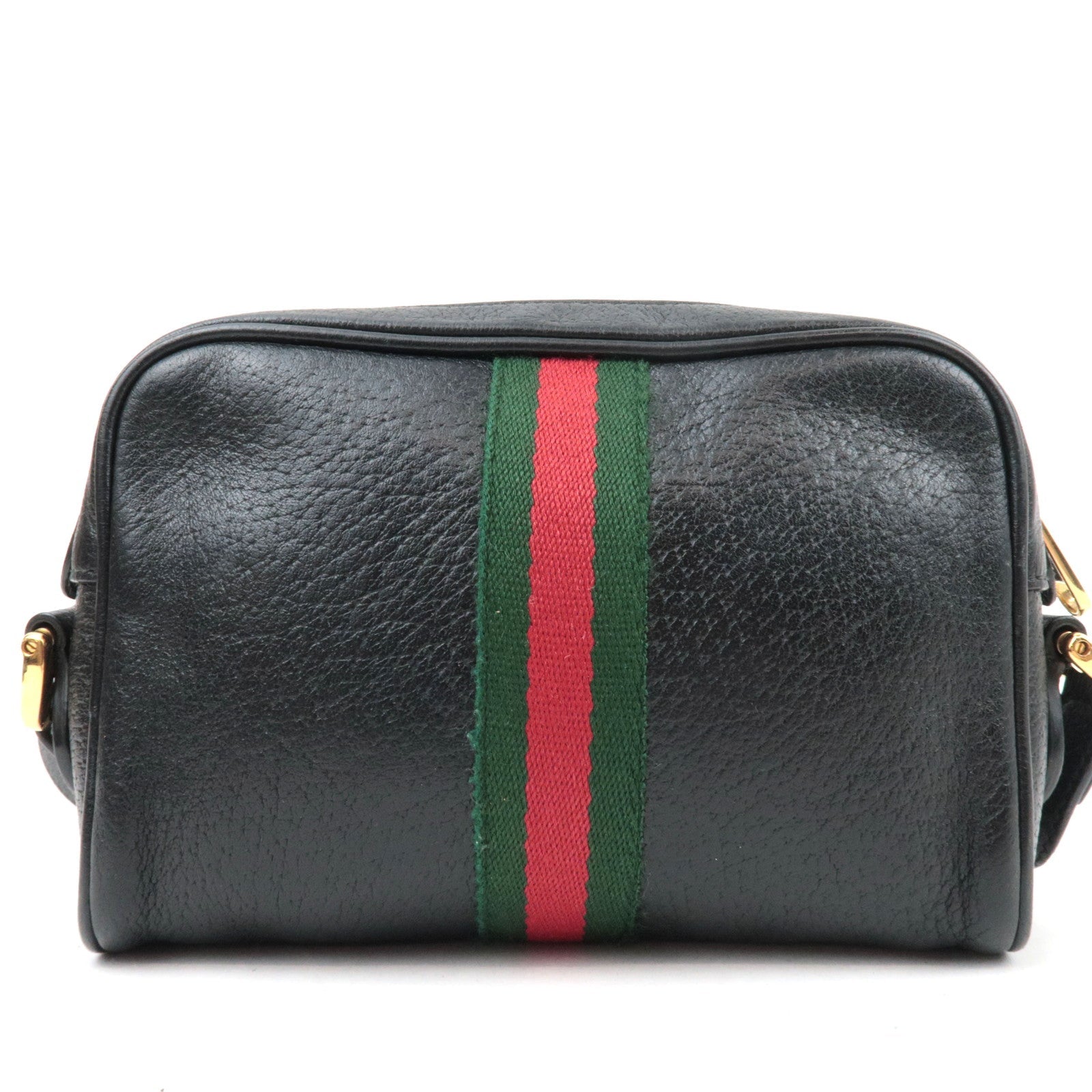 GUCCI Ophidia Leather Shoulder Bag Black 517350