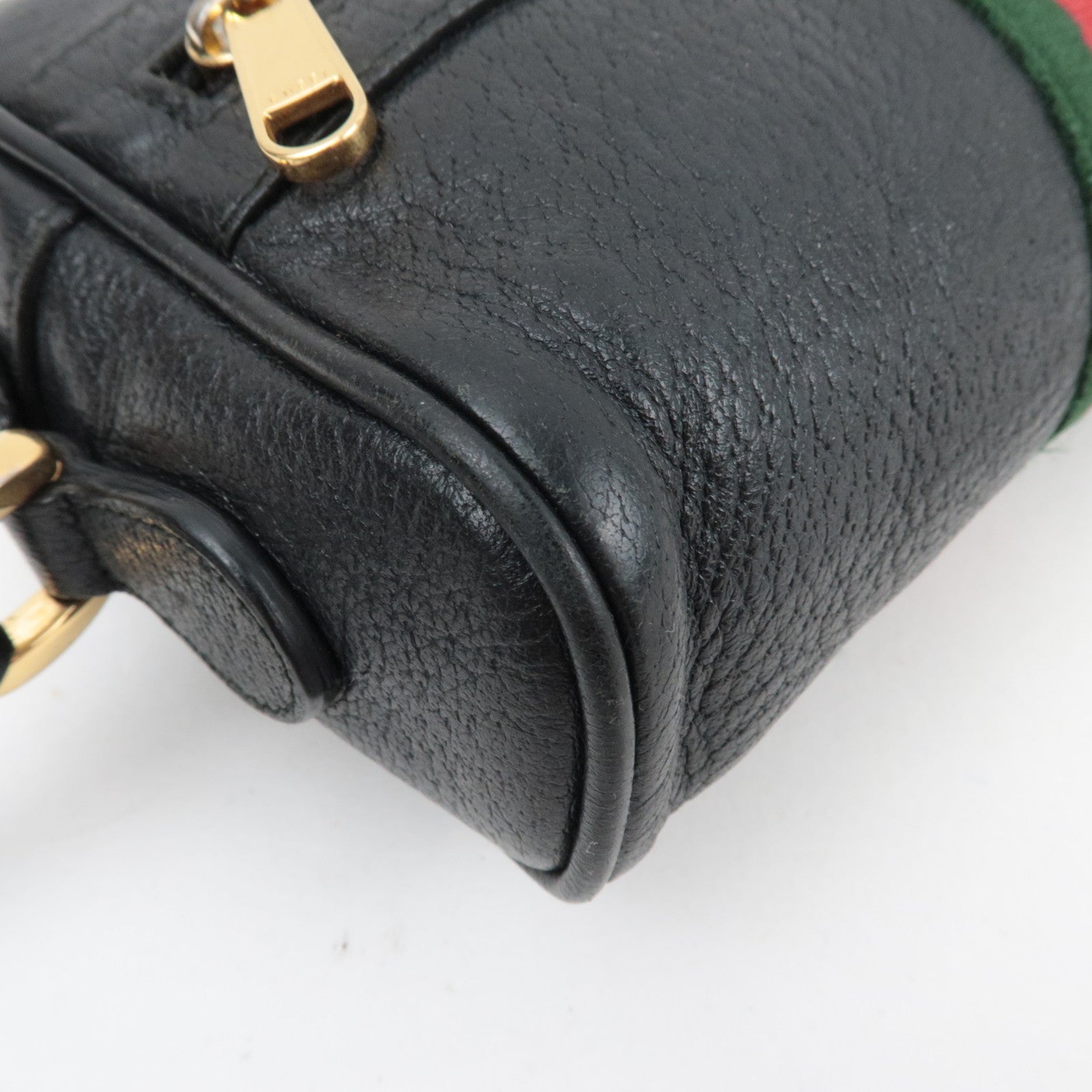 GUCCI Ophidia Leather Shoulder Bag Black 517350