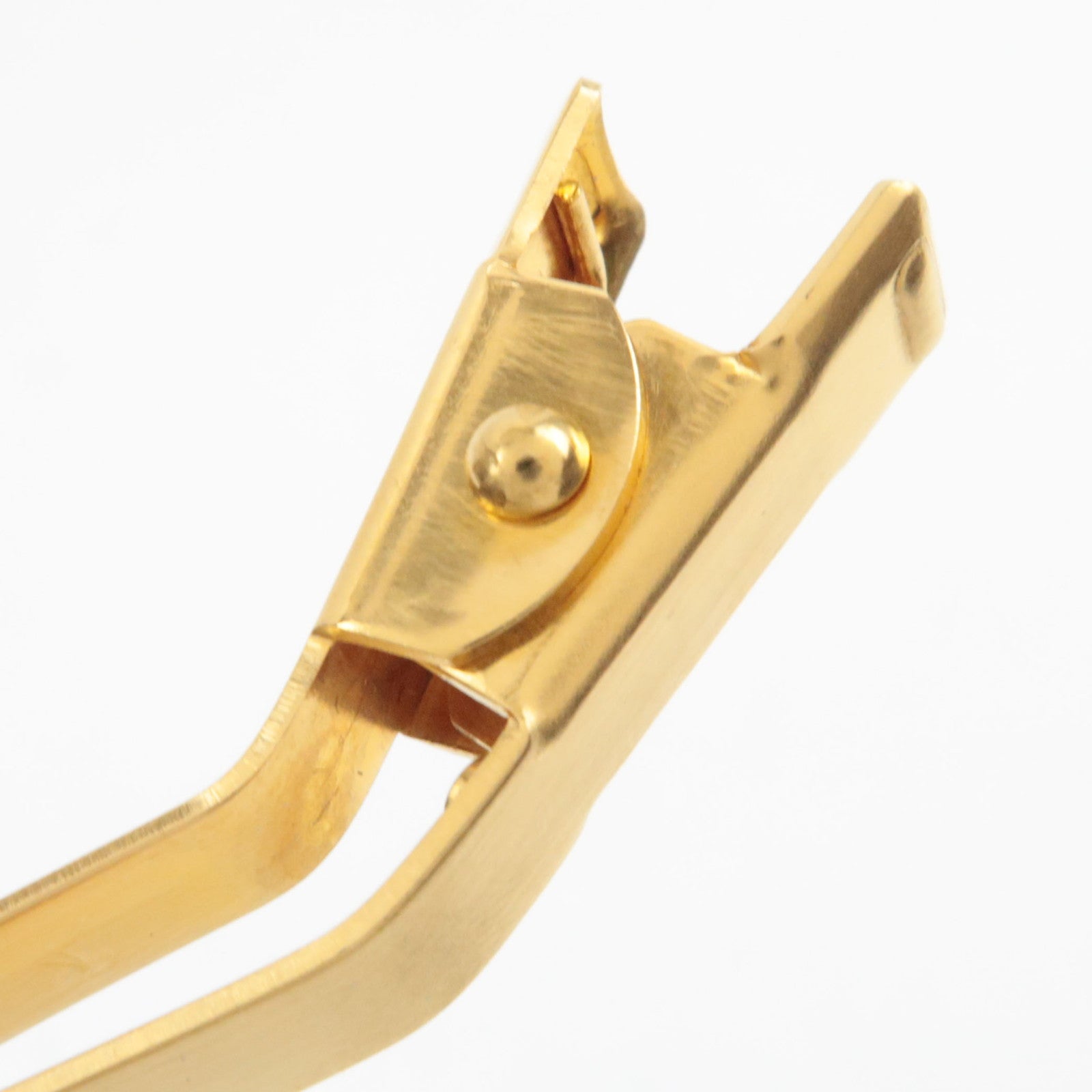 CHANEL Logo Barrette 96A Metal Hair Clip Gold