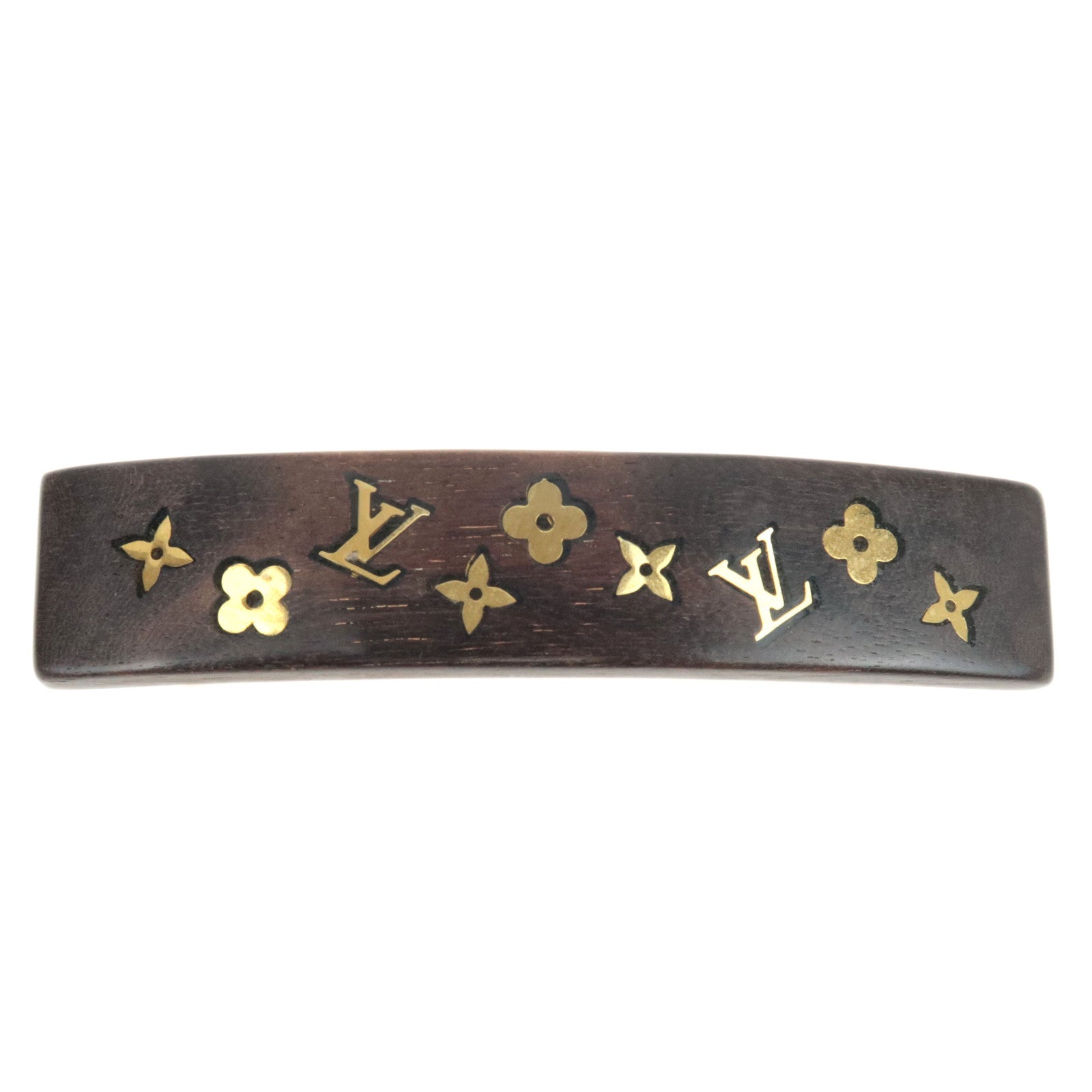 Louis Vuitton Monogram Sylvania Wood Barrette Hair Clip Brown M6518182740
