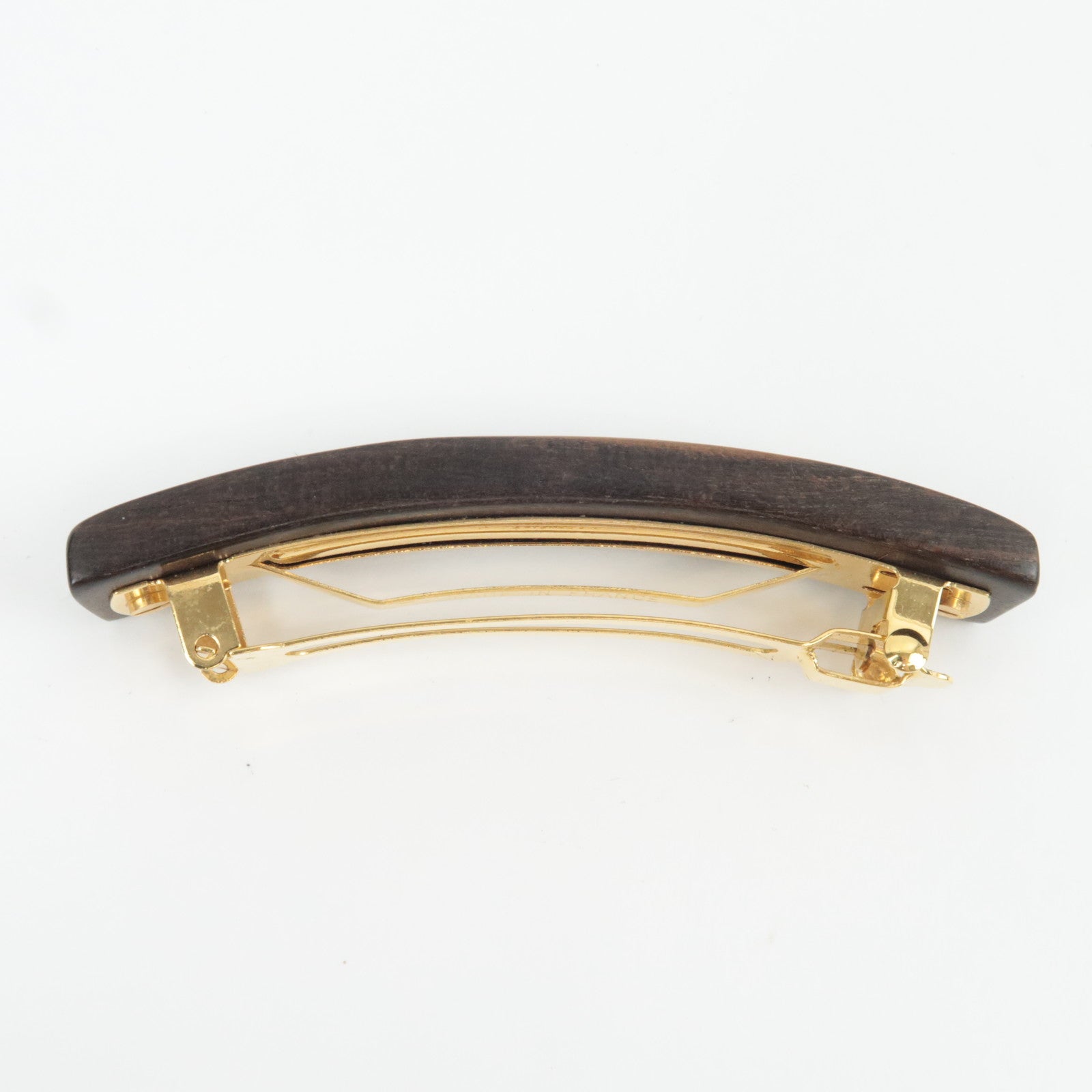 Louis Vuitton Monogram Sylvania Wood Barrette Hair Clip Brown M65181