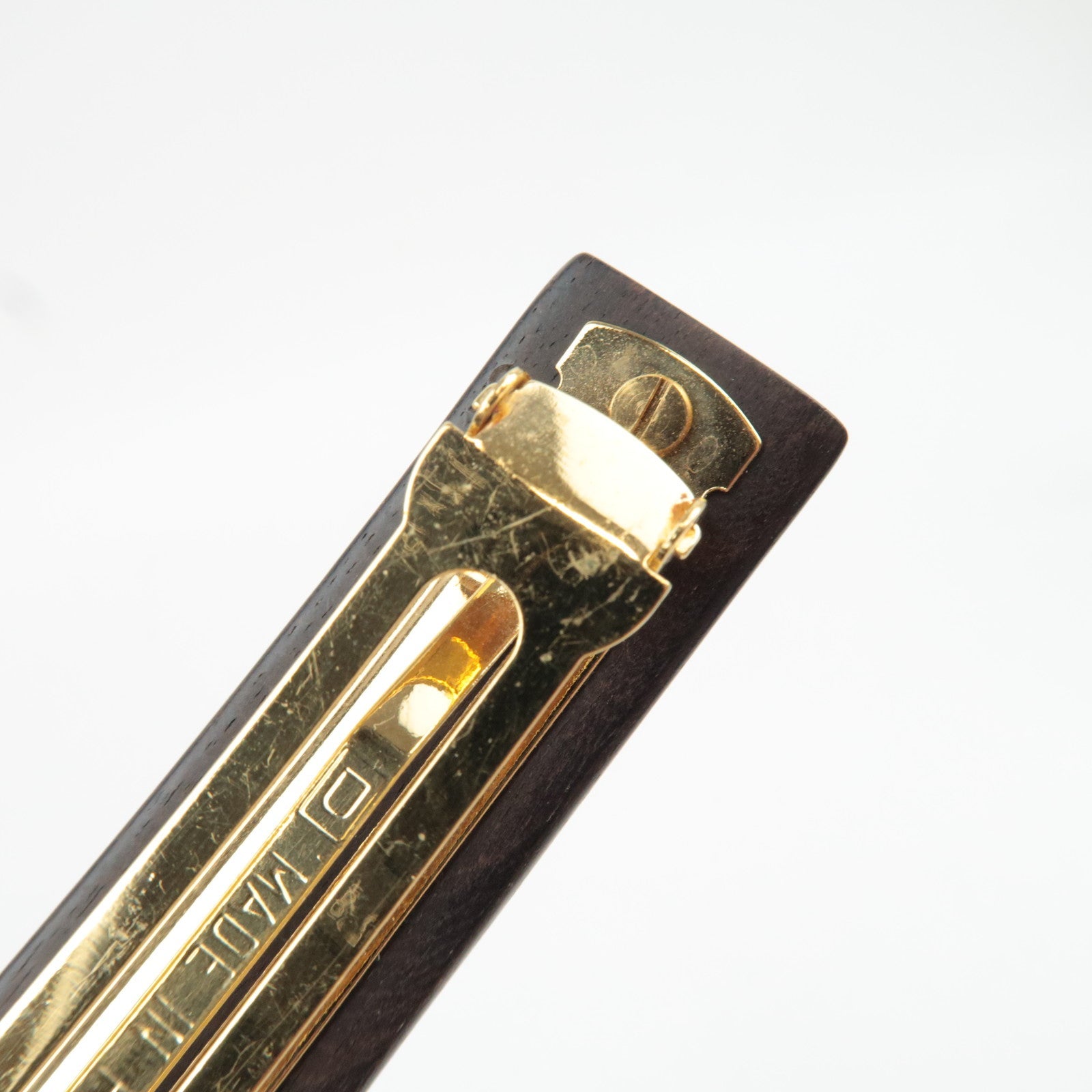 Louis Vuitton Monogram Sylvania Wood Barrette Hair Clip Brown M65181