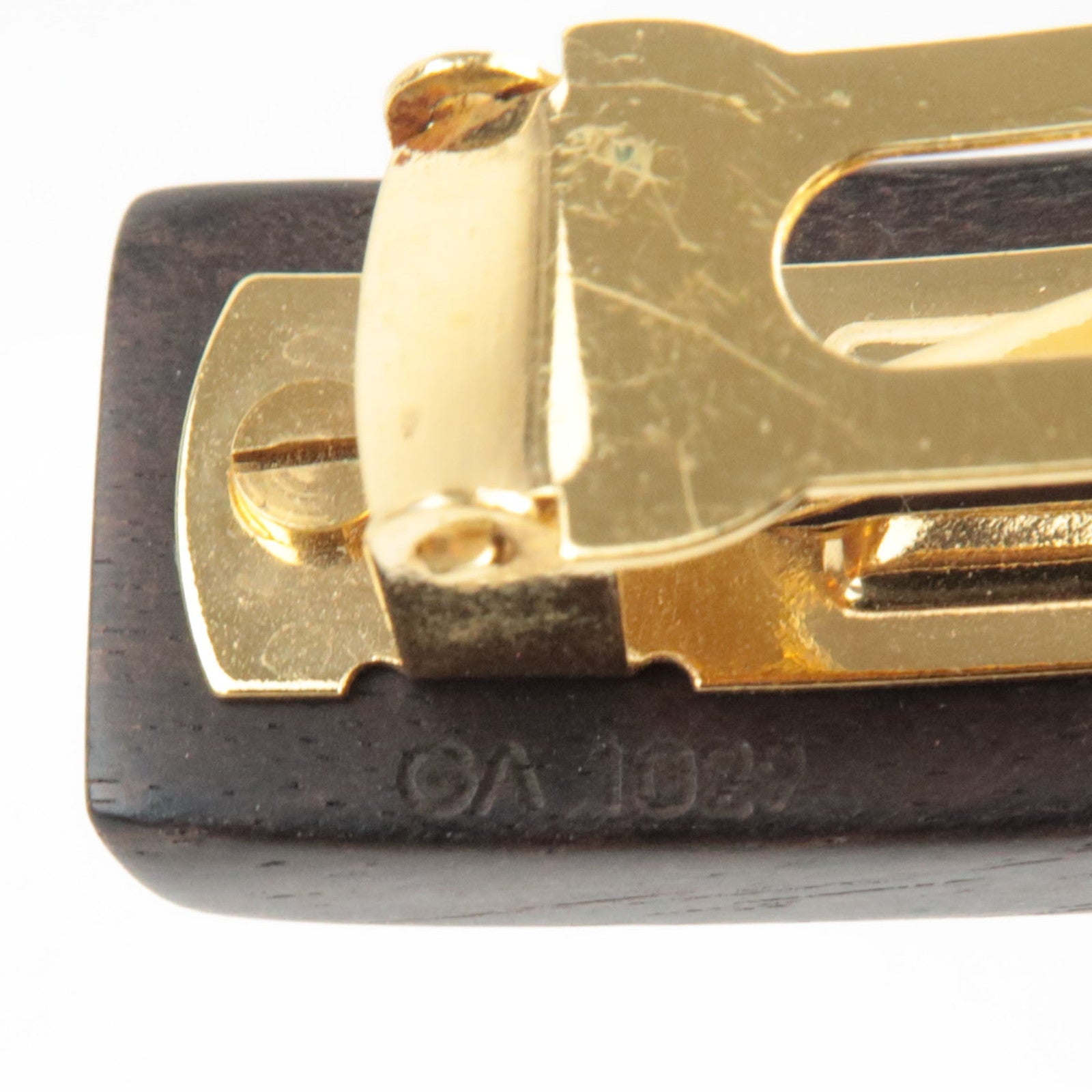 Louis Vuitton Monogram Sylvania Wood Barrette Hair Clip Brown M65181