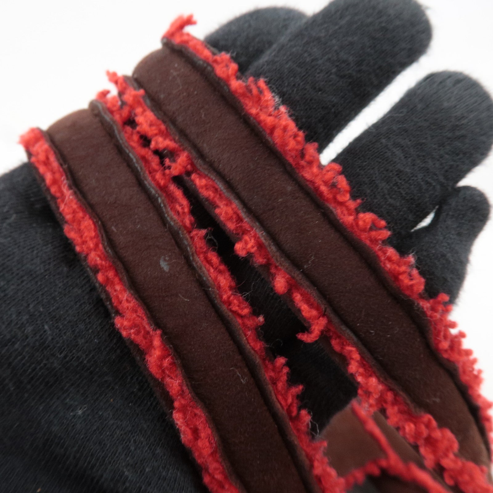 CHANEL Coco Mark Sheep Skin Tote Bag Brown Red A11746 5418816 *Dust bag, G card