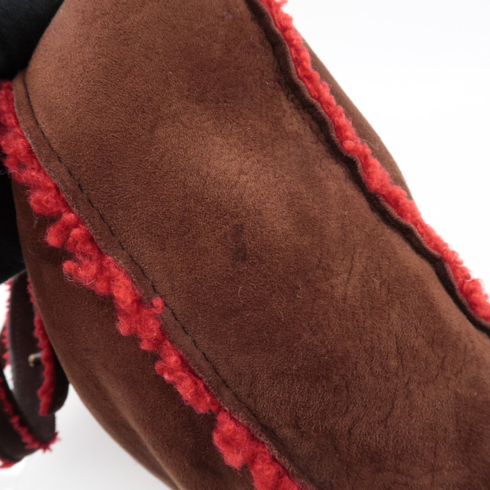 CHANEL Coco Mark Sheep Skin Tote Bag Brown Red A11746 5418816 *Dust bag, G card