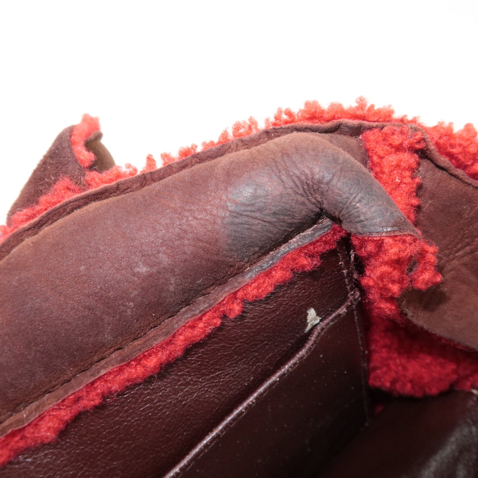 CHANEL Coco Mark Sheep Skin Tote Bag Brown Red A11746 5418816 *Dust bag, G card