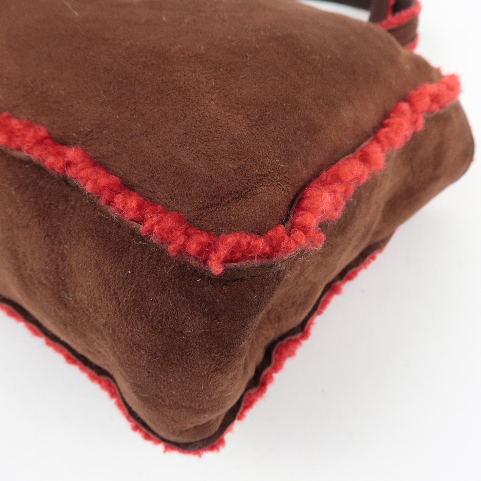 CHANEL Coco Mark Sheep Skin Tote Bag Brown Red A11746 5418816 *Dust bag, G card