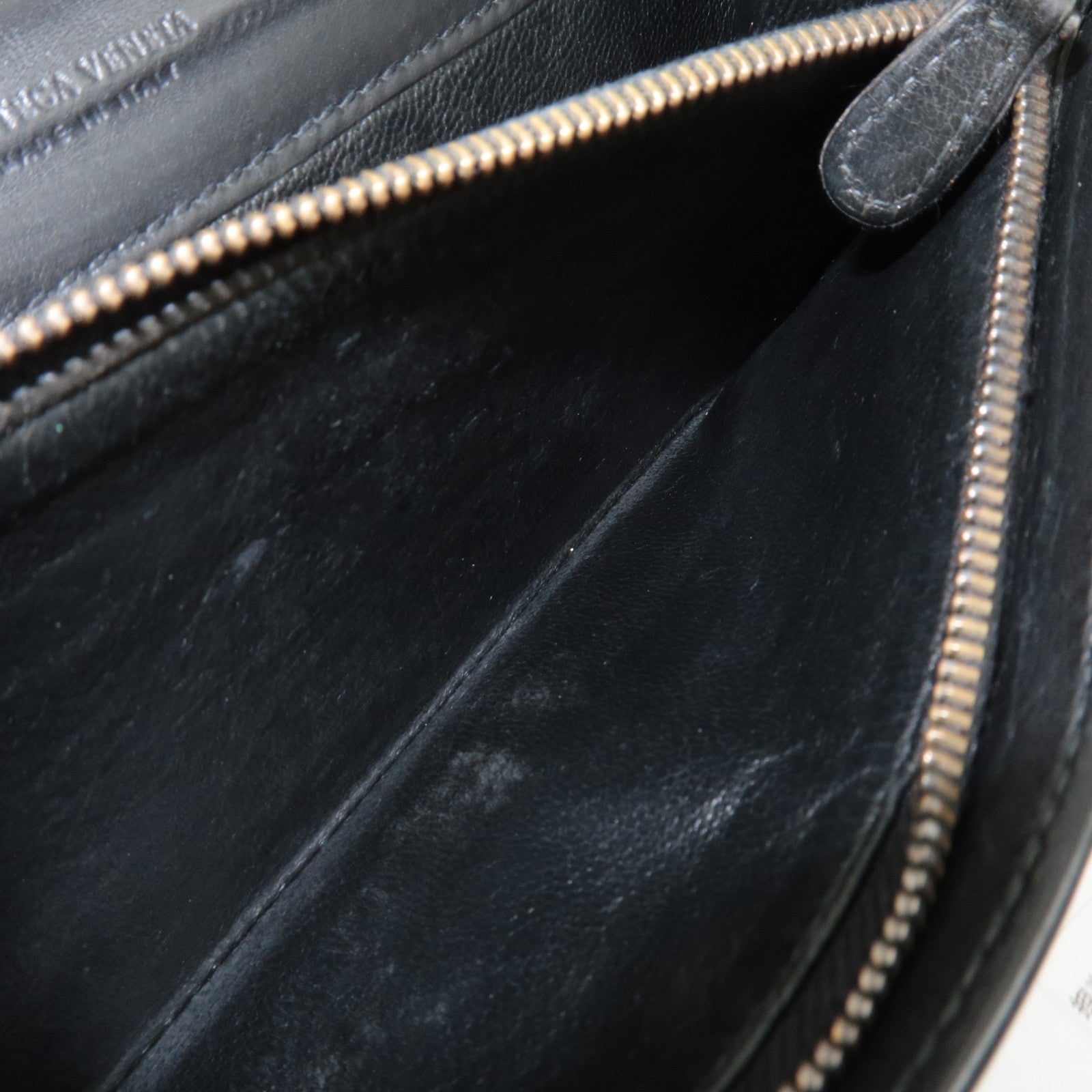 BOTTEGA VENETA Intrecciato Bi-Fold Long Wallet Leather Black