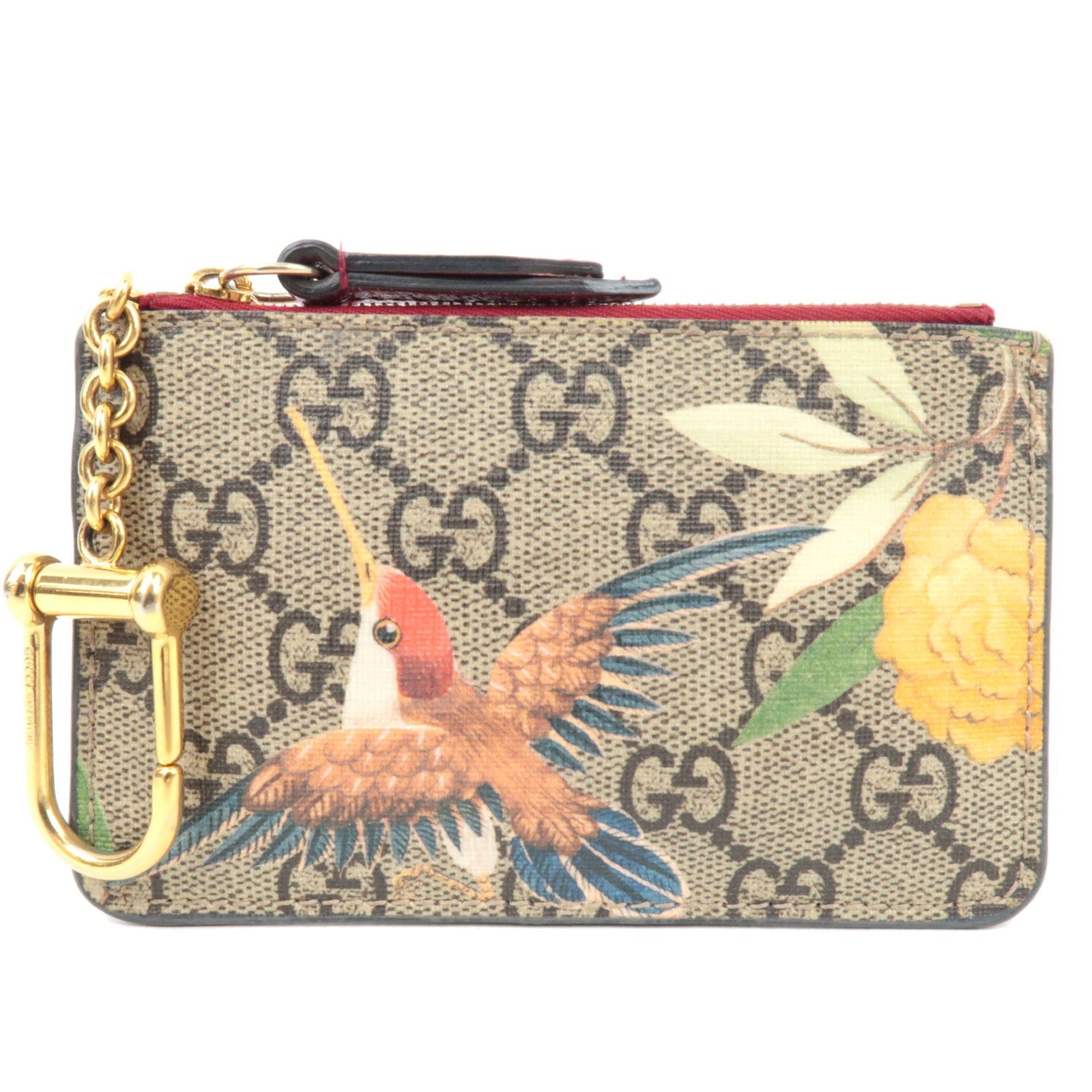 GUCCI GG Blooms GG Supreme Leather Coin & Key Case Beige 424198 *Box, Dust bag82772