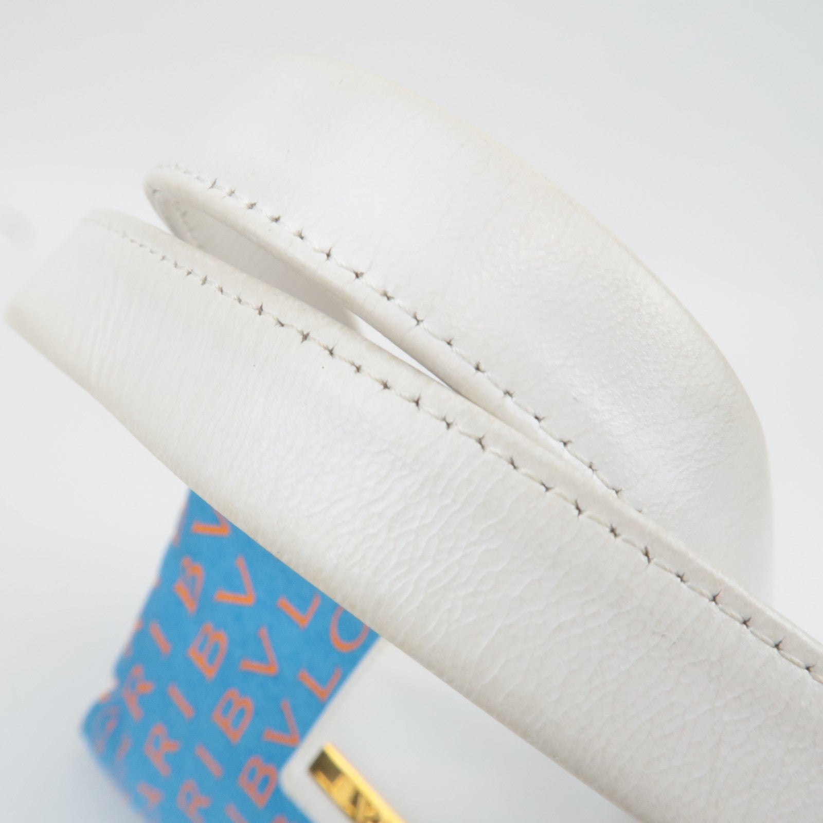 BVLGARI Logomania Silk Leather Handbag Blue White Orange *Dust bag