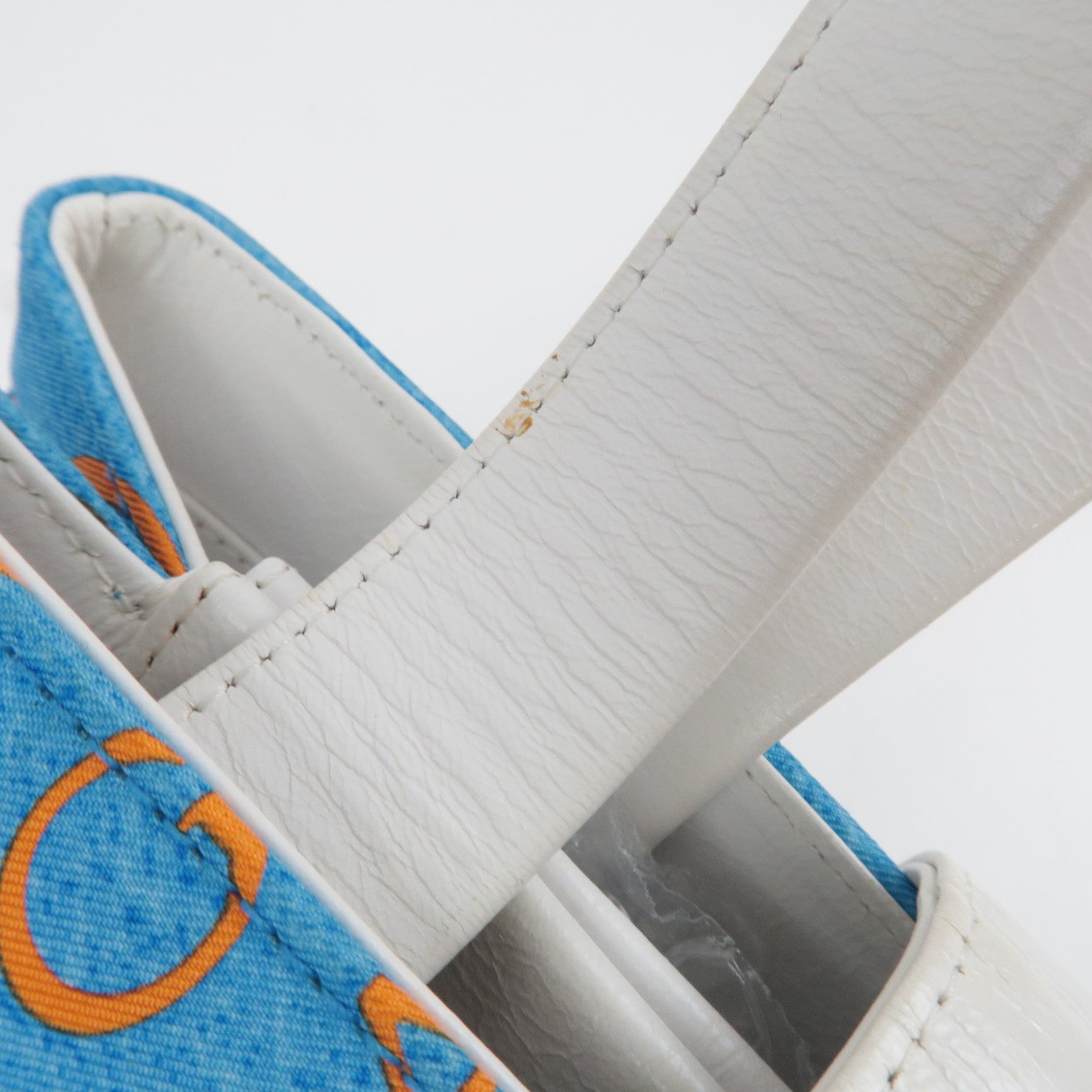 BVLGARI Logomania Silk Leather Handbag Blue White Orange *Dust bag