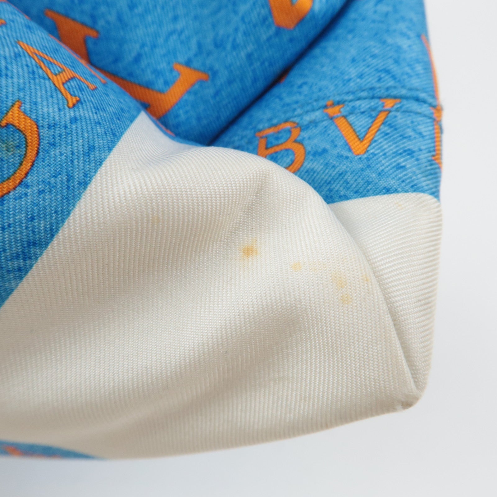 BVLGARI Logomania Silk Leather Handbag Blue White Orange *Dust bag