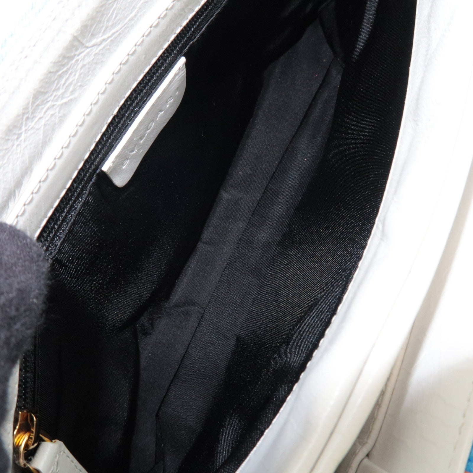 BVLGARI Logomania Silk Leather Handbag Blue White Orange *Dust bag