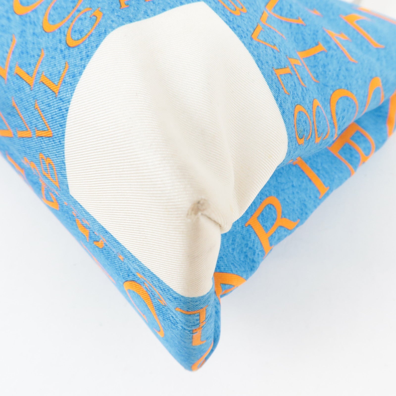 BVLGARI Logomania Silk Leather Handbag Blue White Orange *Dust bag