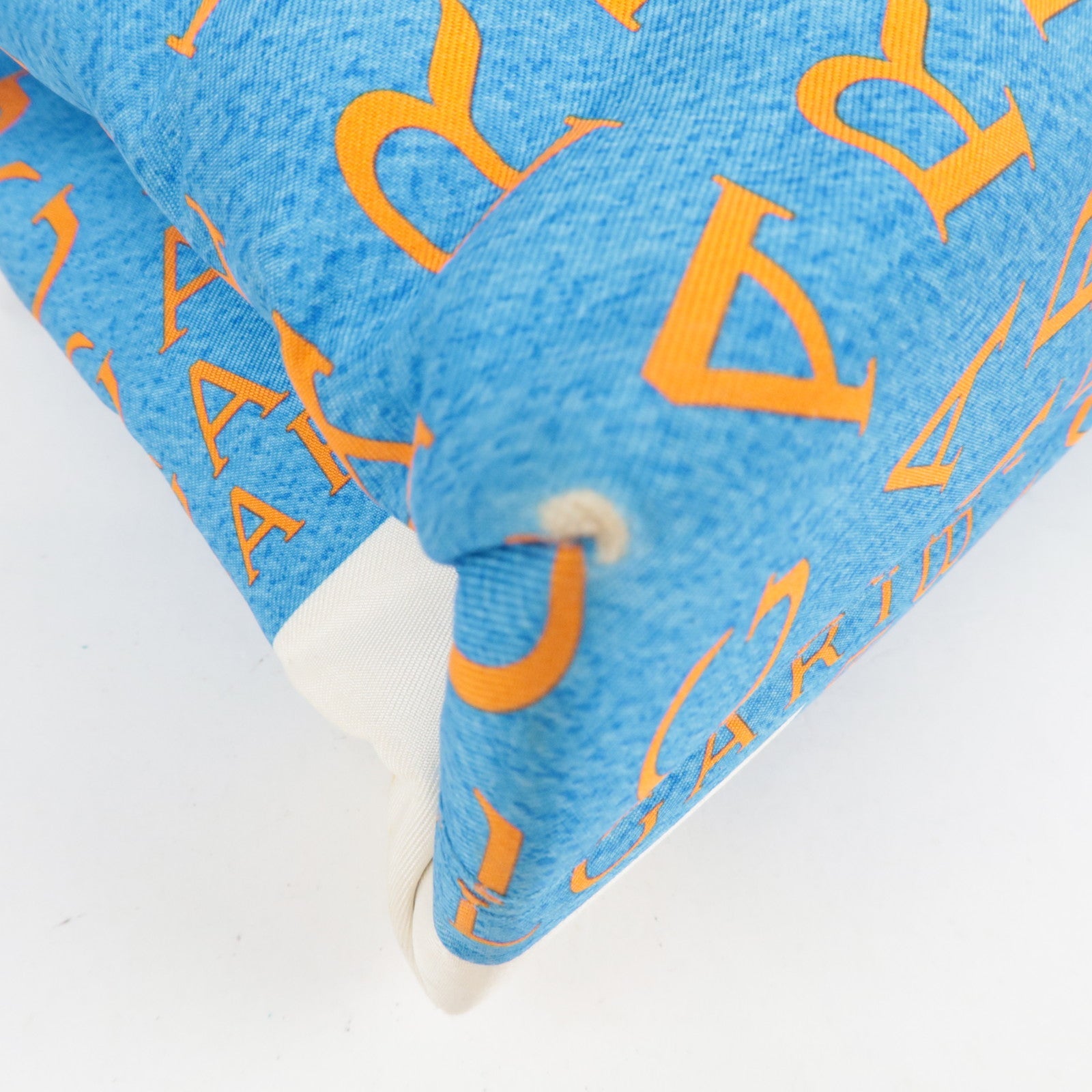 BVLGARI Logomania Silk Leather Handbag Blue White Orange *Dust bag