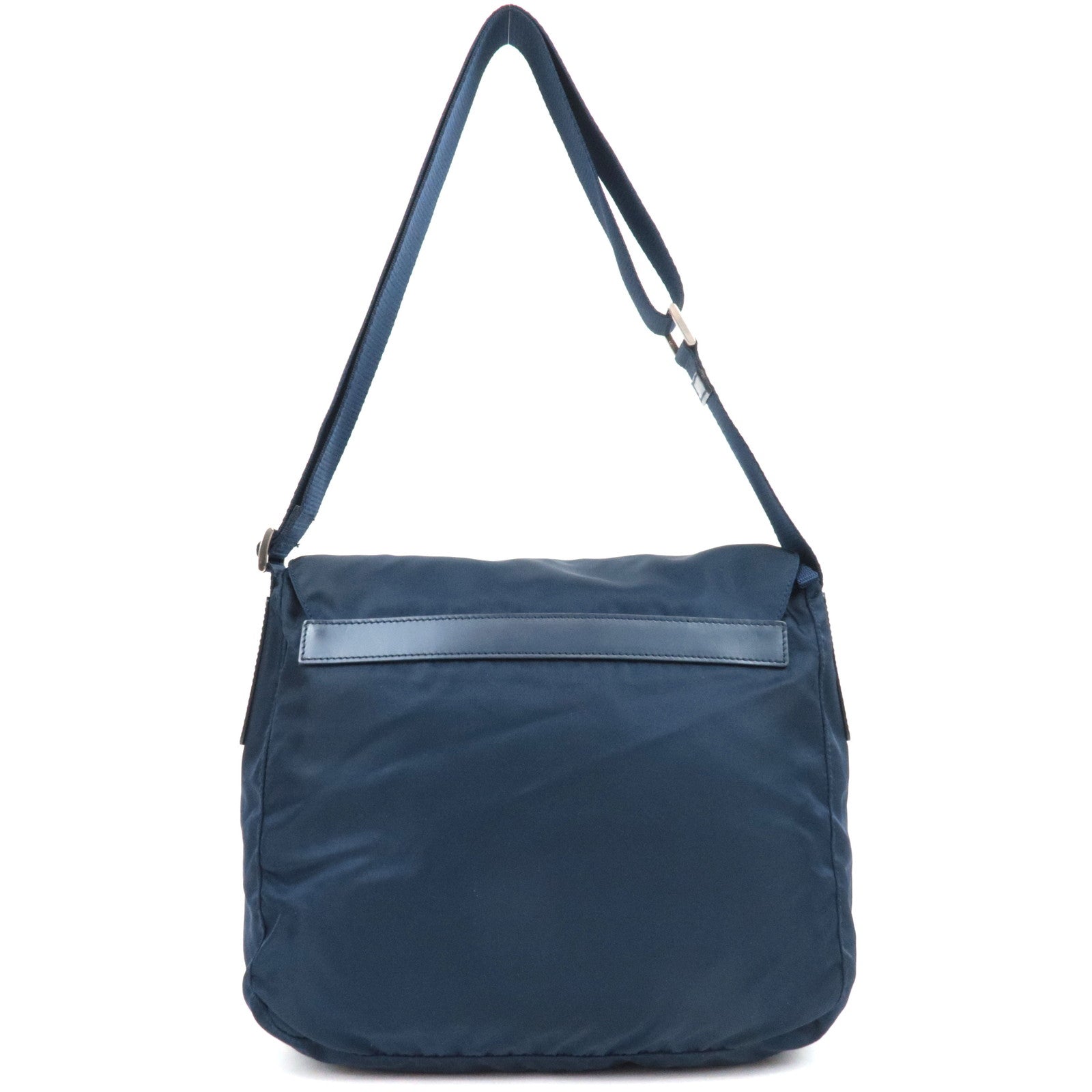 PRADA Nylon Leather Shoulder Bag Navy B8994 *G card, Dust bag