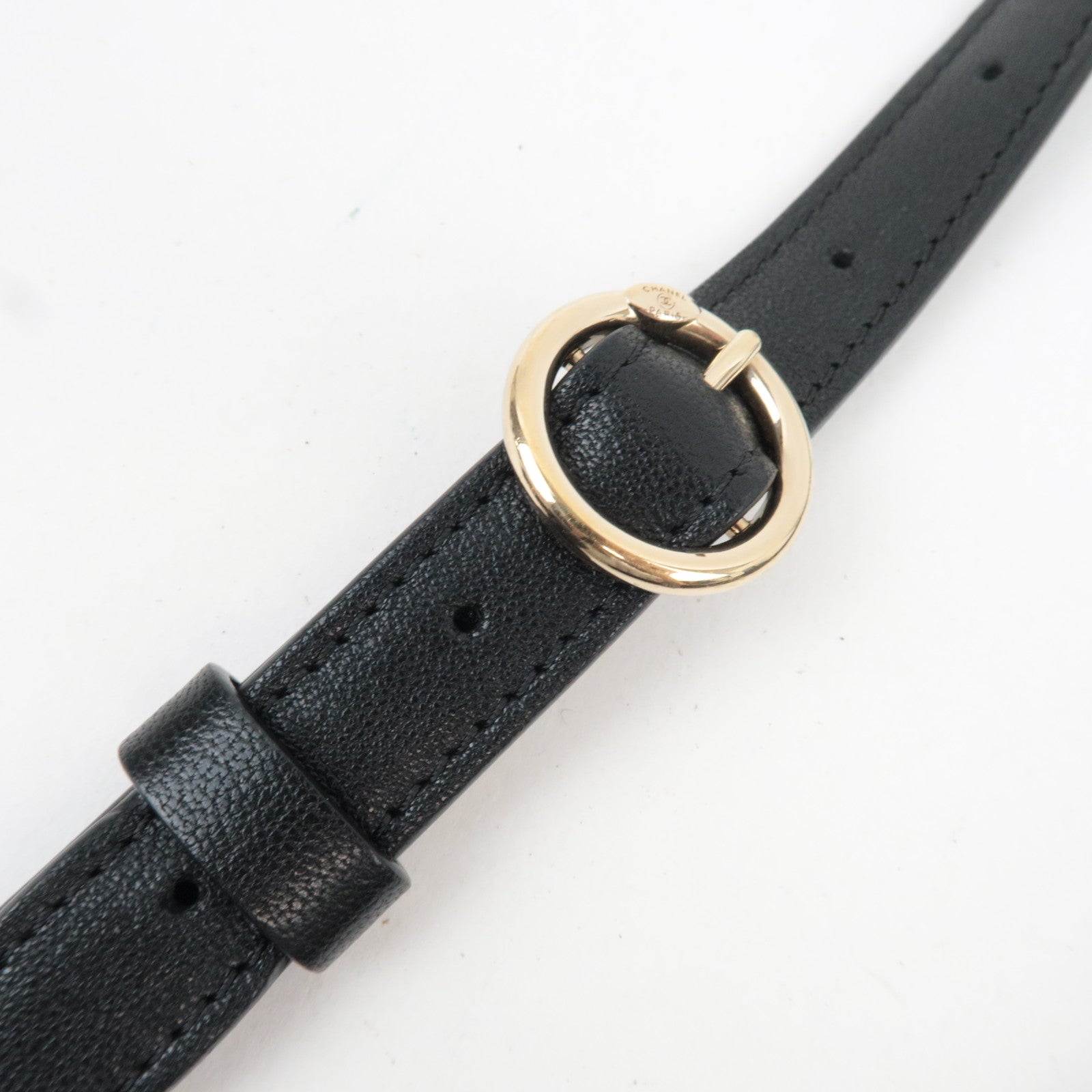 CHANEL Matelasse Tweed Leather 2Way Chain Shoulder Bag Black Gold HDW 24959737