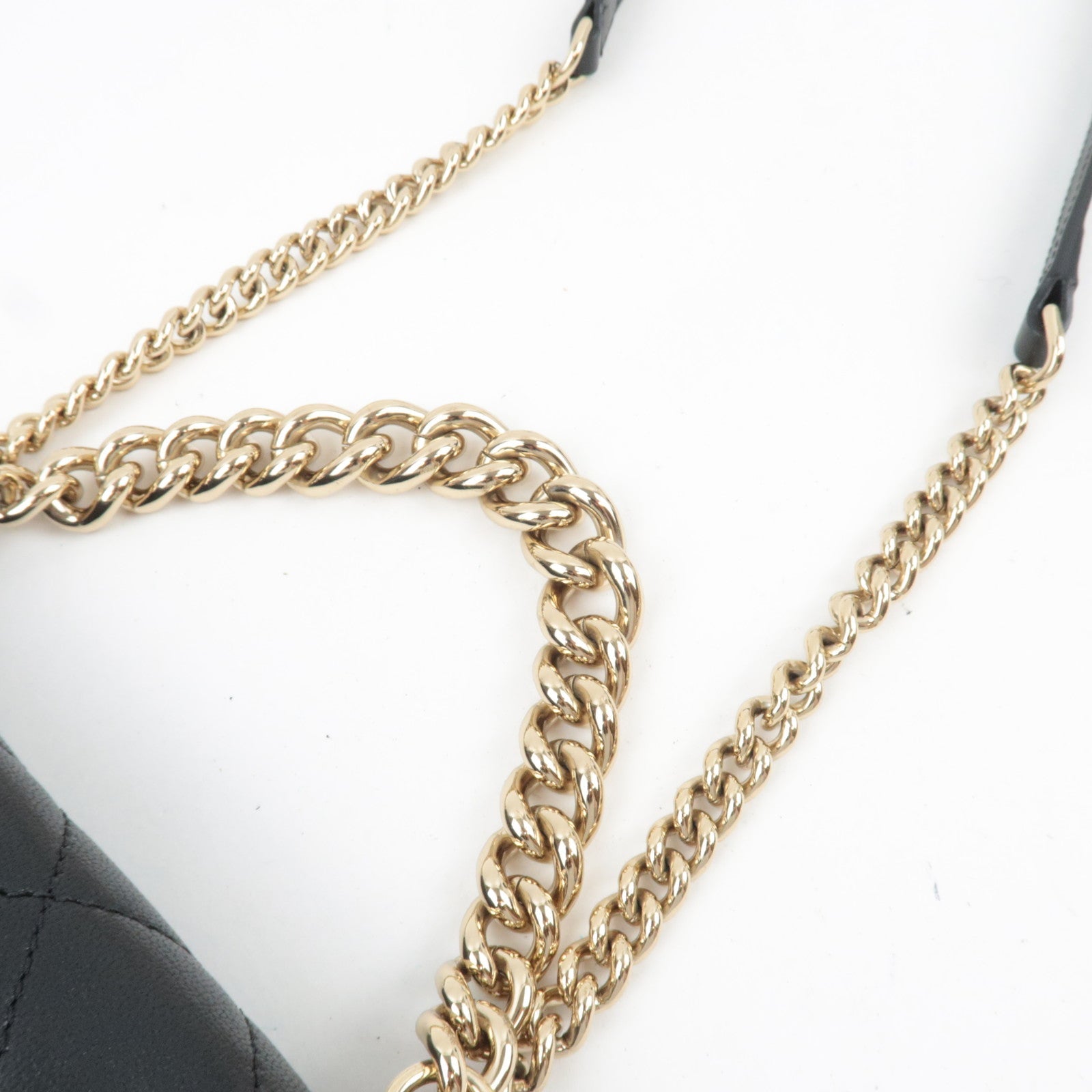 CHANEL Matelasse Tweed Leather 2Way Chain Shoulder Bag Black Gold HDW 24959737