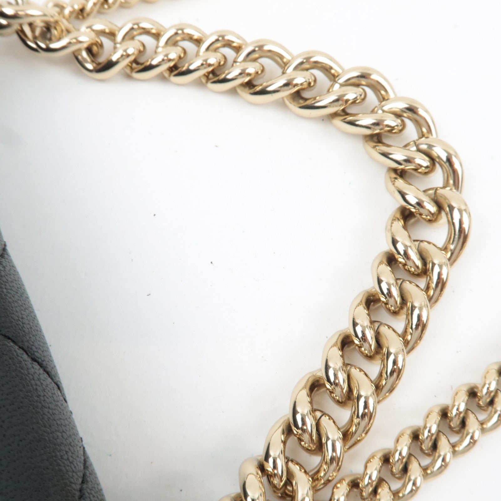 CHANEL Matelasse Tweed Leather 2Way Chain Shoulder Bag Black Gold HDW 24959737