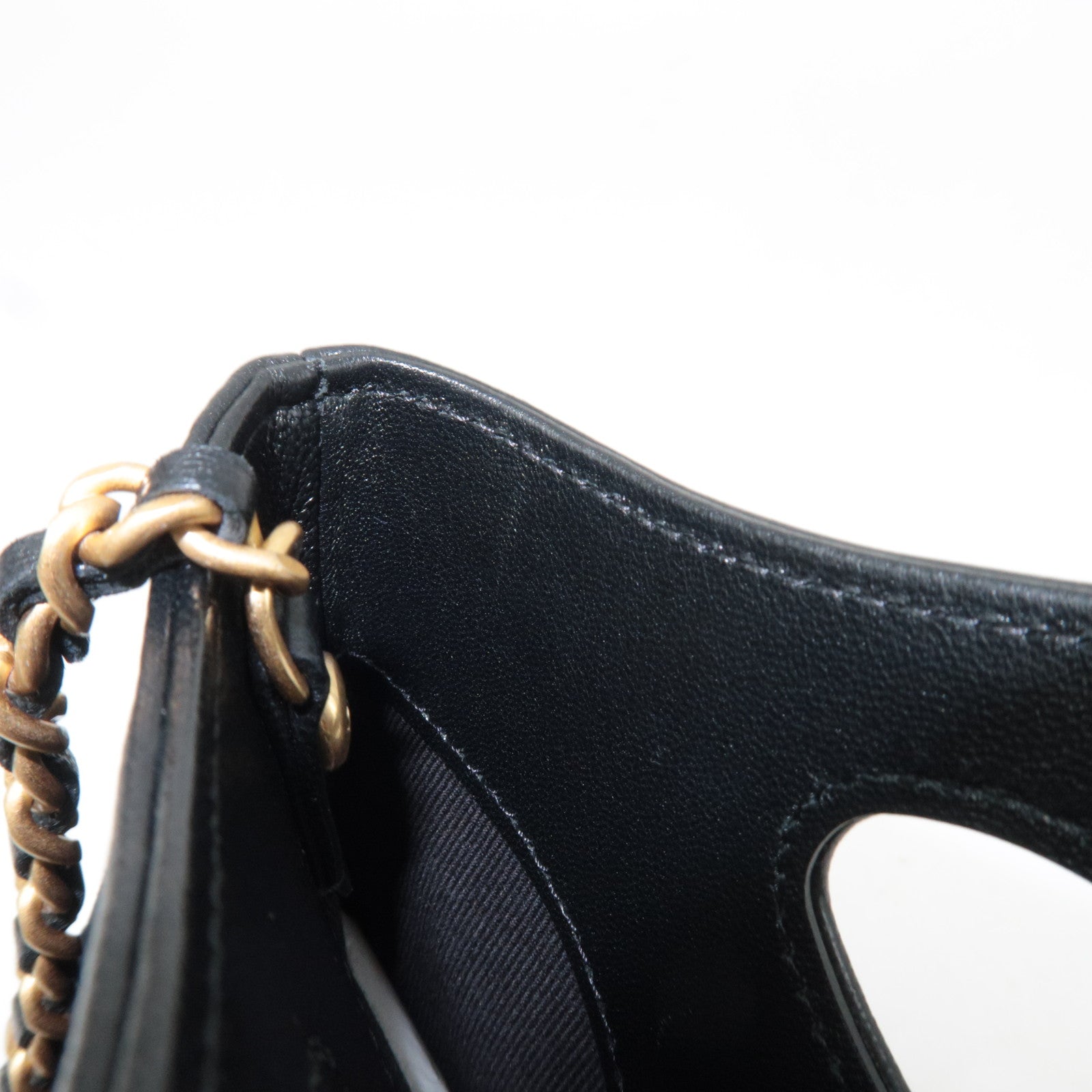 CHANEL 31 Suede Nano Chain Shoulder Bag Black Gold HDW AP3656 L5A8G178 *Box, Dust bag