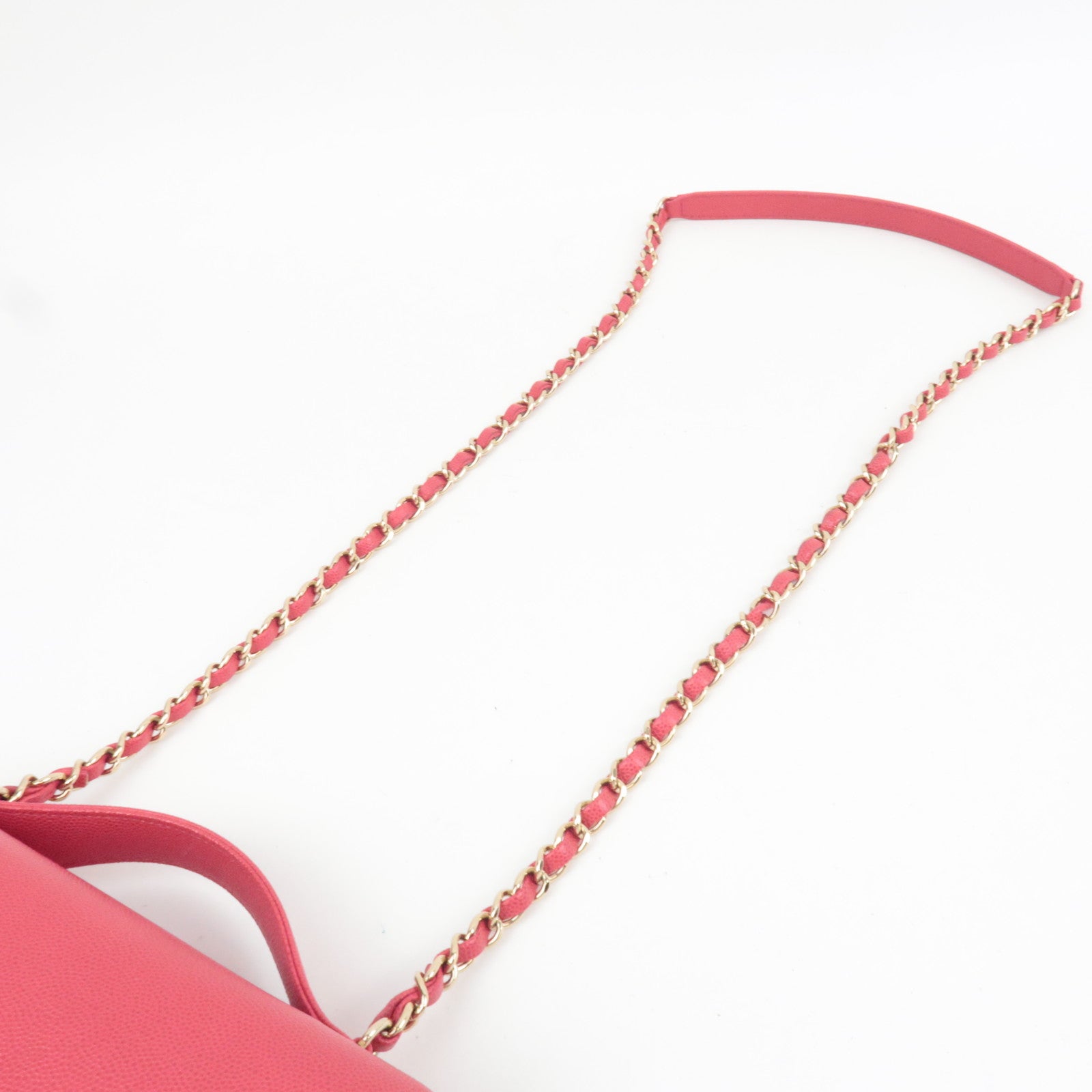 CHANEL Matelasse Business Affinity Medium 2Way Caviarskin Chain Shoulder Bag Pink A93607 24573450 *G card