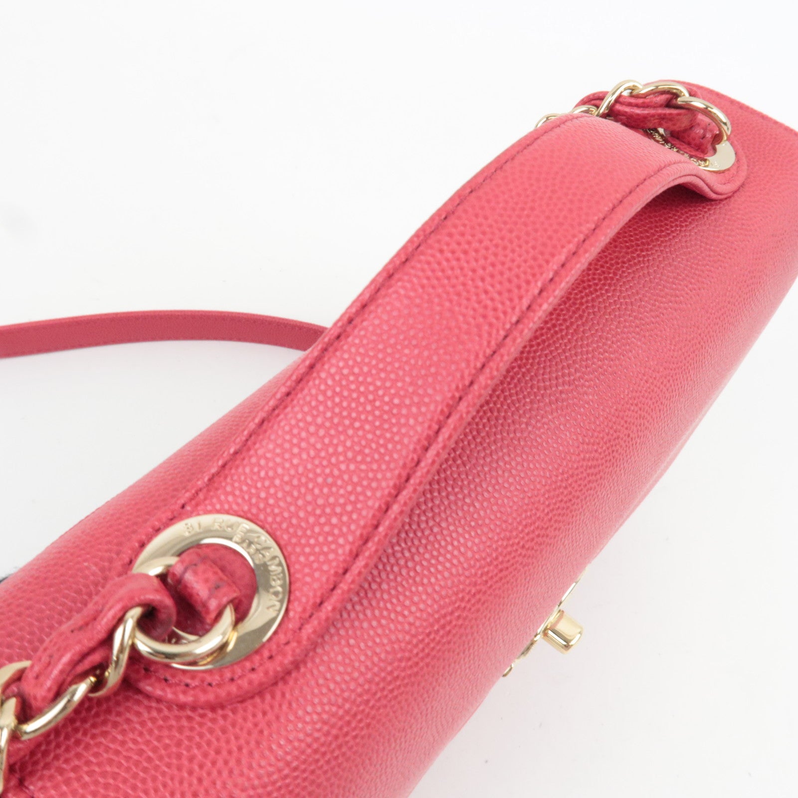 CHANEL Matelasse Business Affinity Medium 2Way Caviarskin Chain Shoulder Bag Pink A93607 24573450 *G card