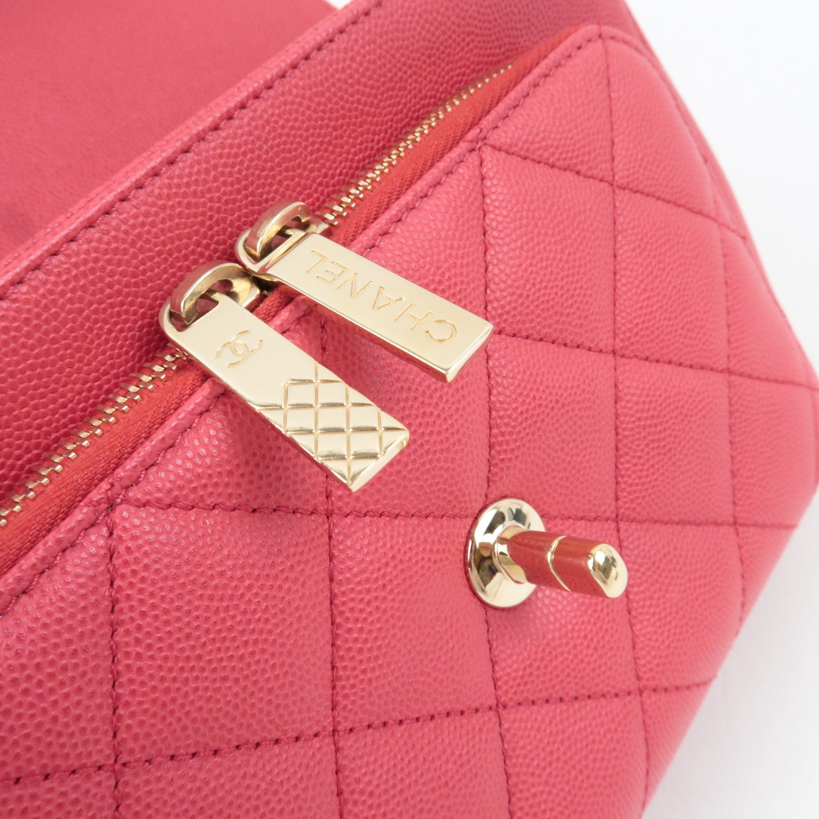 CHANEL Matelasse Business Affinity Medium 2Way Caviarskin Chain Shoulder Bag Pink A93607 24573450 *G card