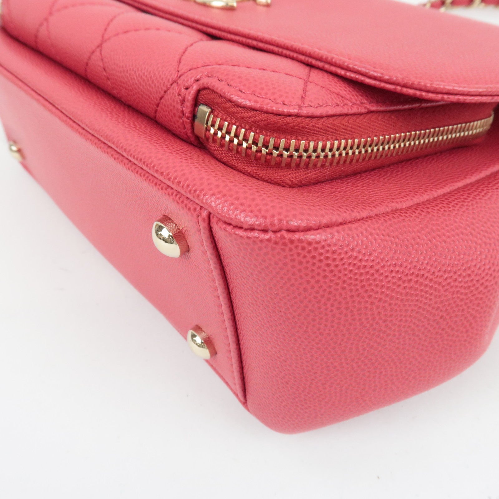 CHANEL Matelasse Business Affinity Medium 2Way Caviarskin Chain Shoulder Bag Pink A93607 24573450 *G card