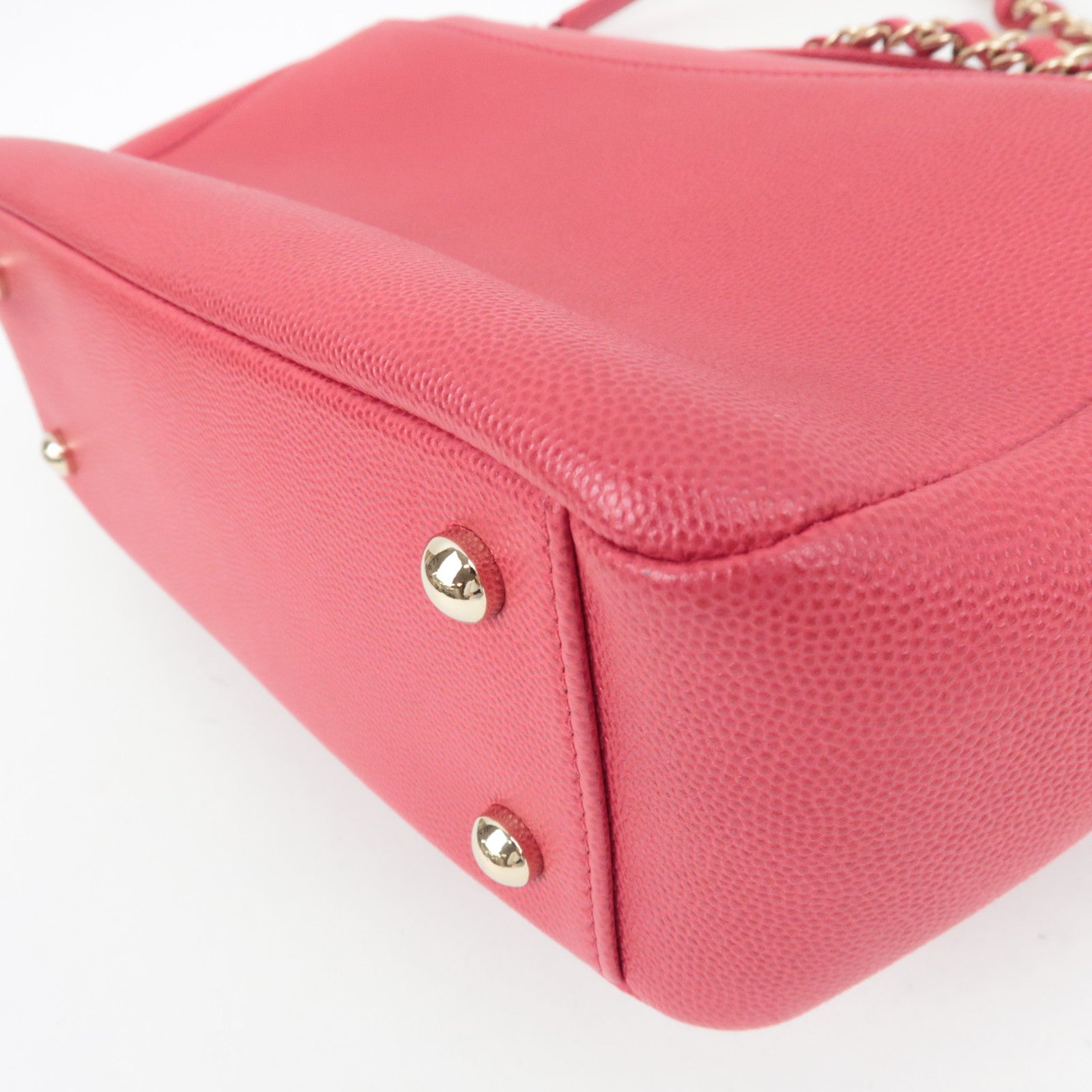 CHANEL Matelasse Business Affinity Medium 2Way Caviarskin Chain Shoulder Bag Pink A93607 24573450 *G card