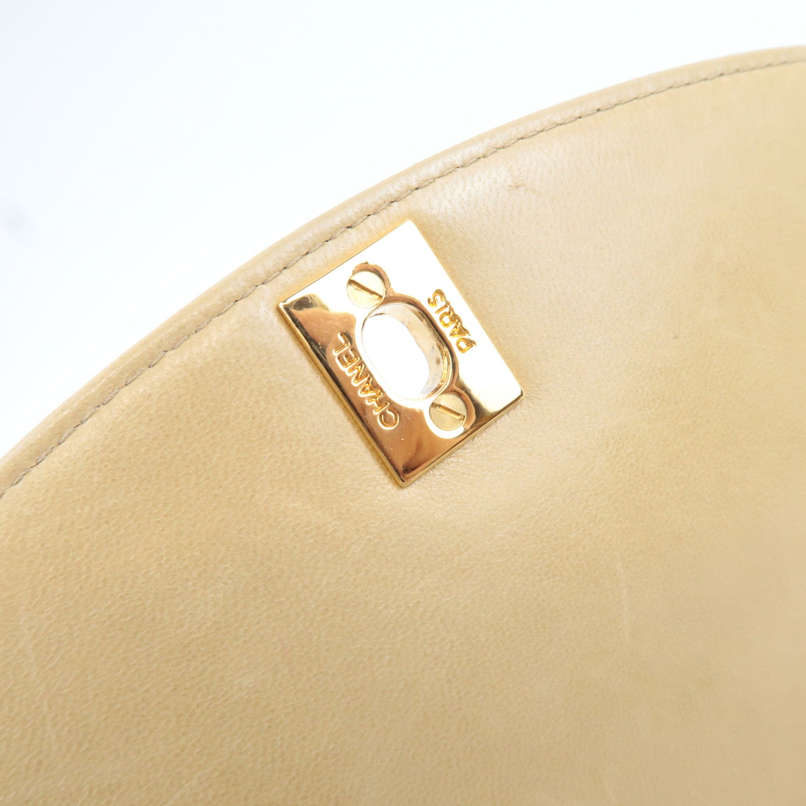 CHANEL Diana Matelasse 23 Lambskin Chain Shoulder Bag Beige A01164 2744599 *Box, Dust bag, G card