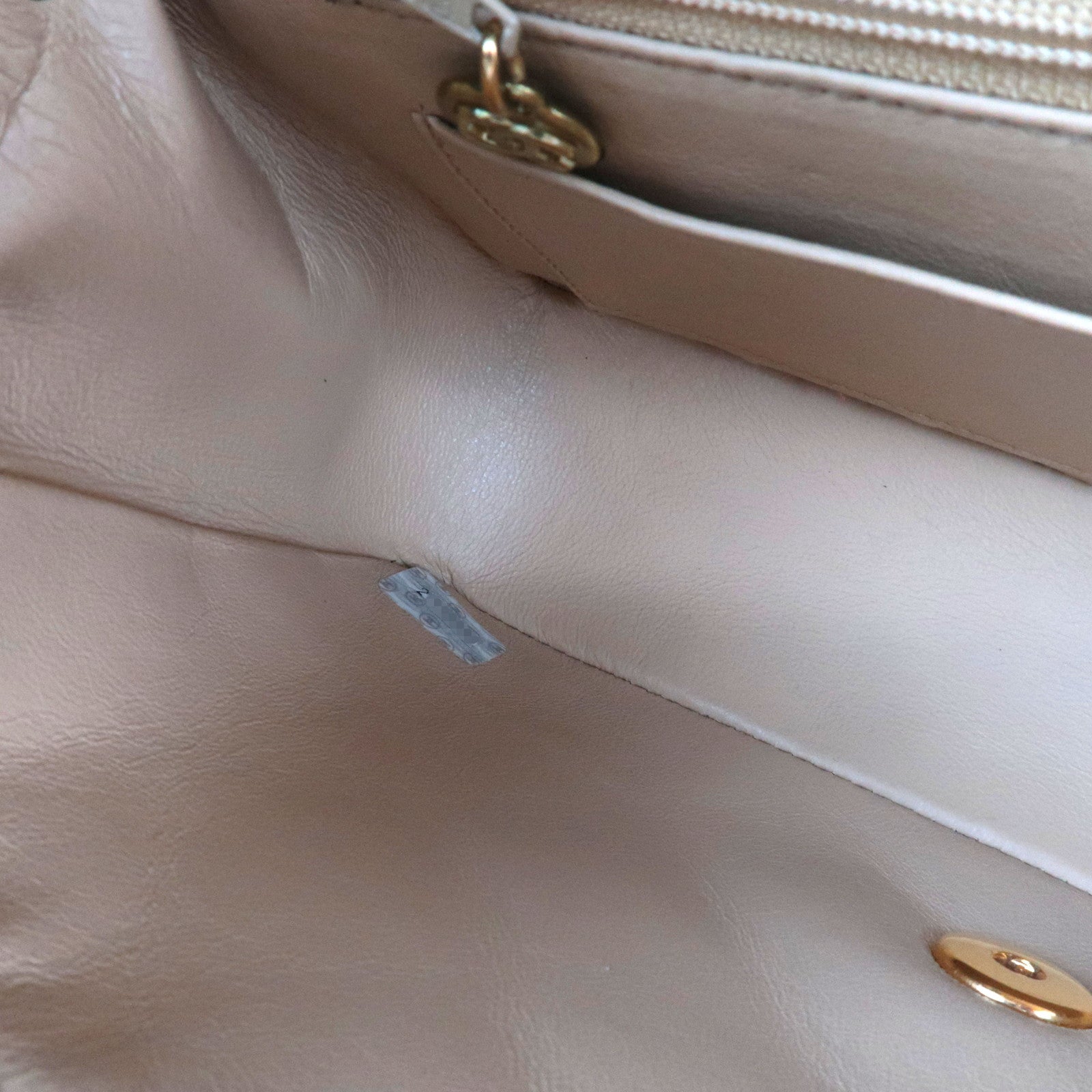 CHANEL Diana Matelasse 23 Lambskin Chain Shoulder Bag Beige A01164 2744599 *Box, Dust bag, G card