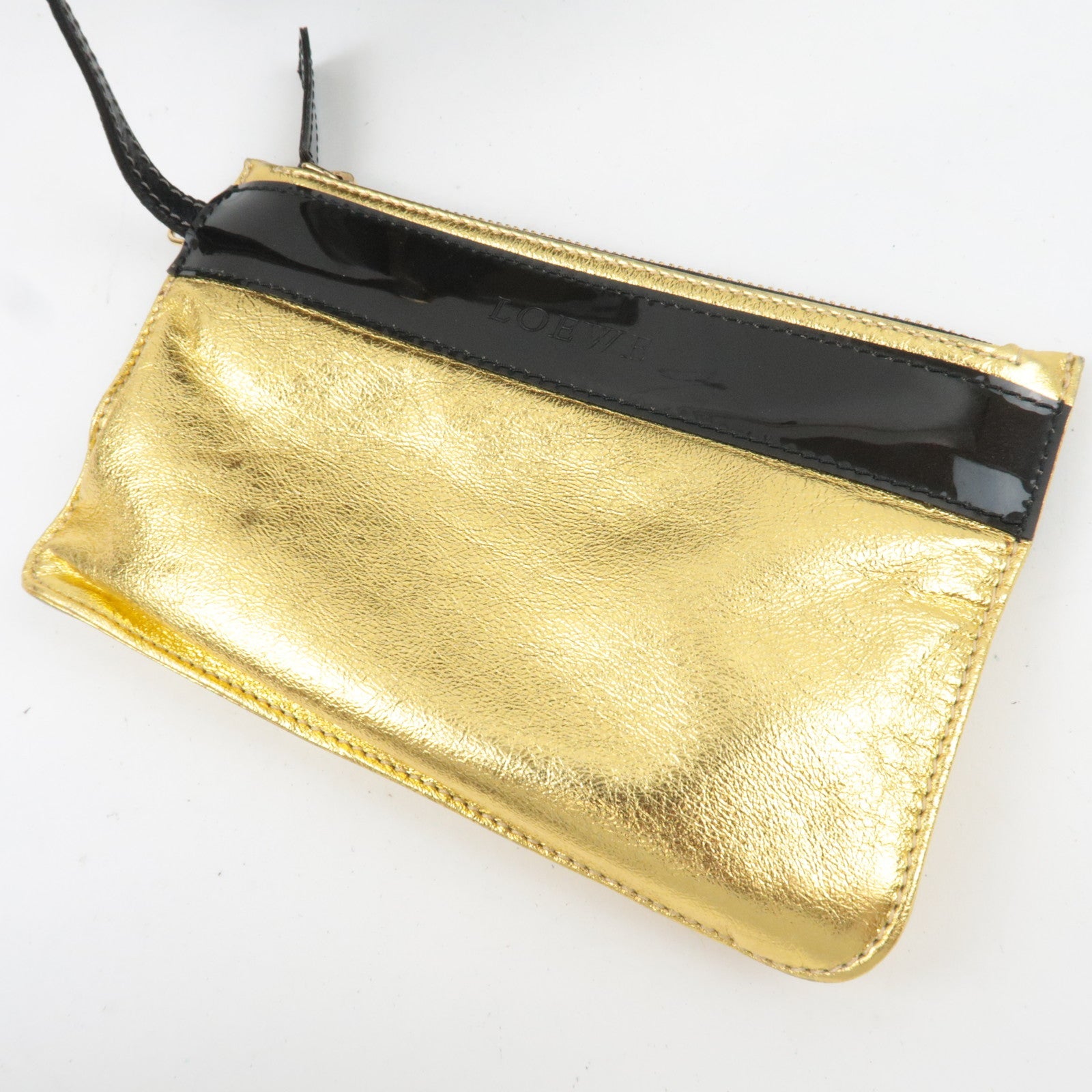 LOEWE Amazona 28 Vinyl Leather Handbag Clear Black *Pouch, Key Lock, Clochette