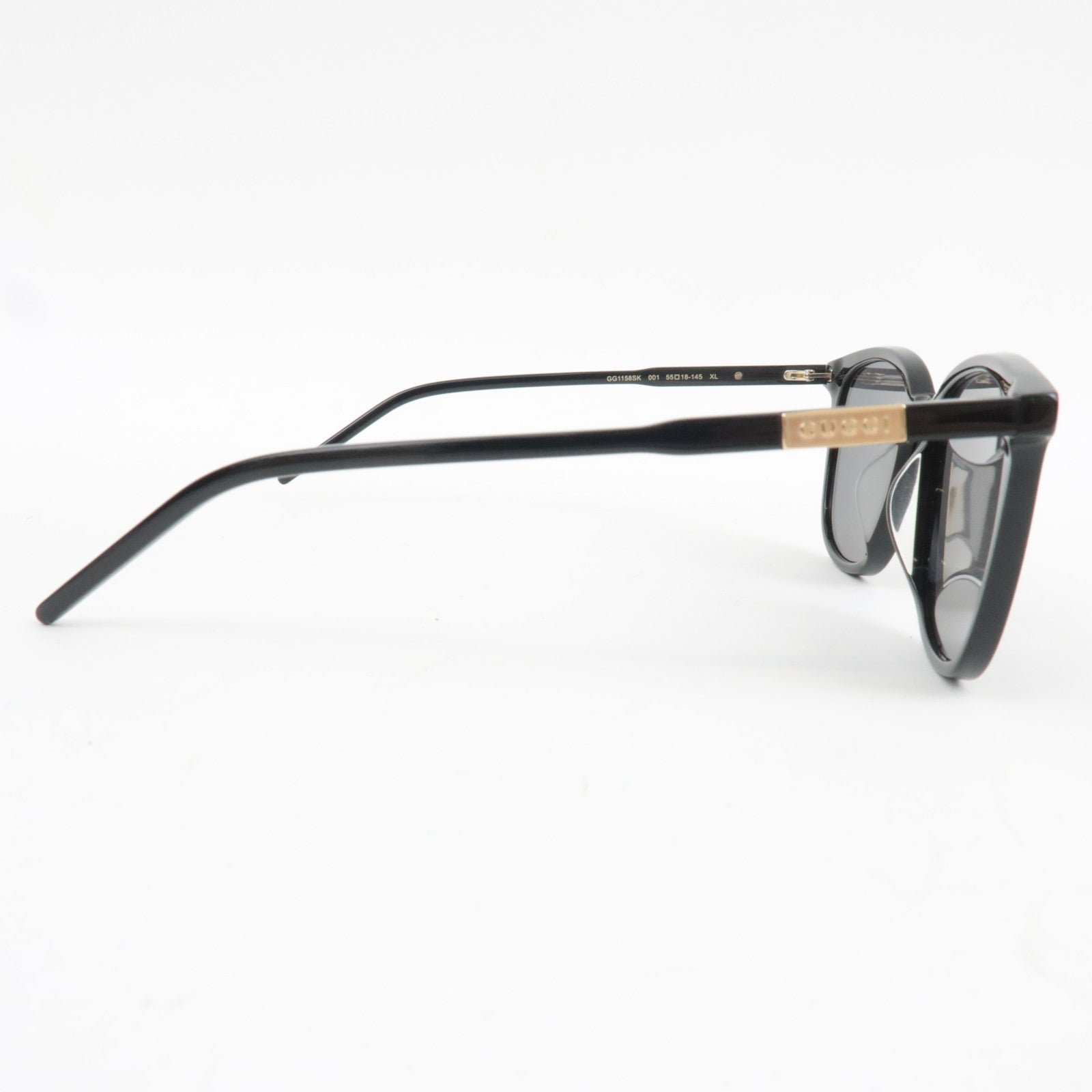 GUCCI Sunglasses GG1158SK 001 55□18-145 XL Plastic Black *Case, Cloths