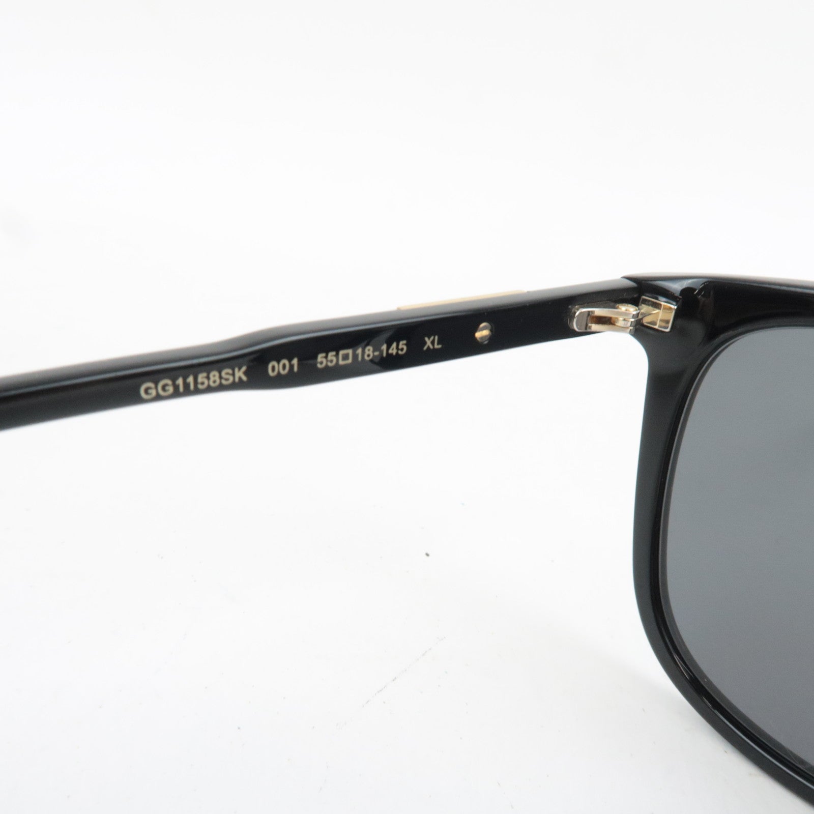 GUCCI Sunglasses GG1158SK 001 55□18-145 XL Plastic Black *Case, Cloths