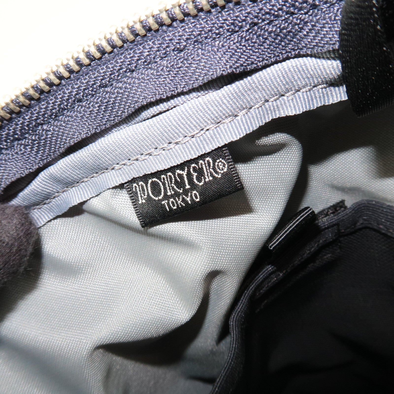 PORTER Nylon Body Bag Leather Navy