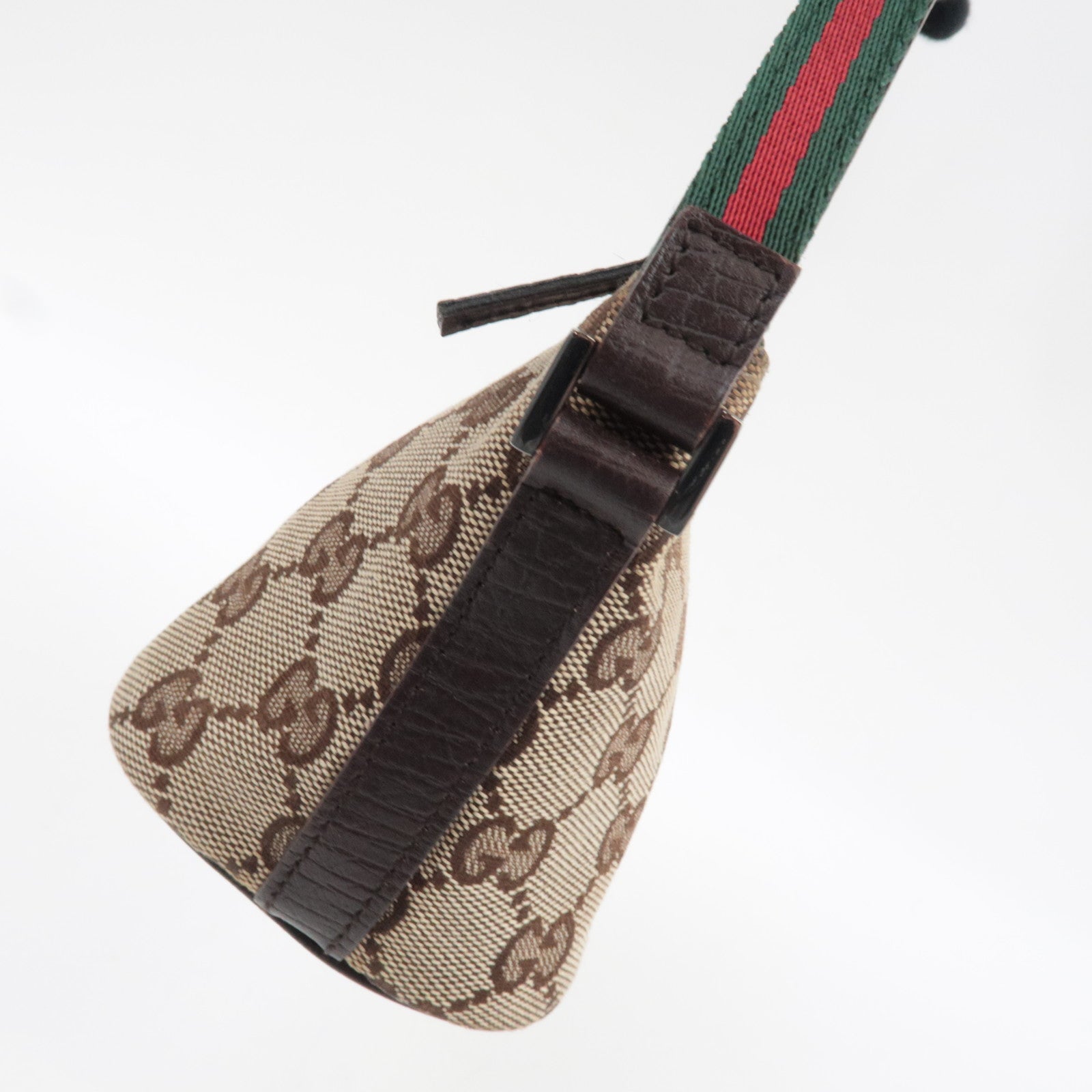 GUCCI Sherry Boat Bag GG Canvas Leather Beige Brown 141809