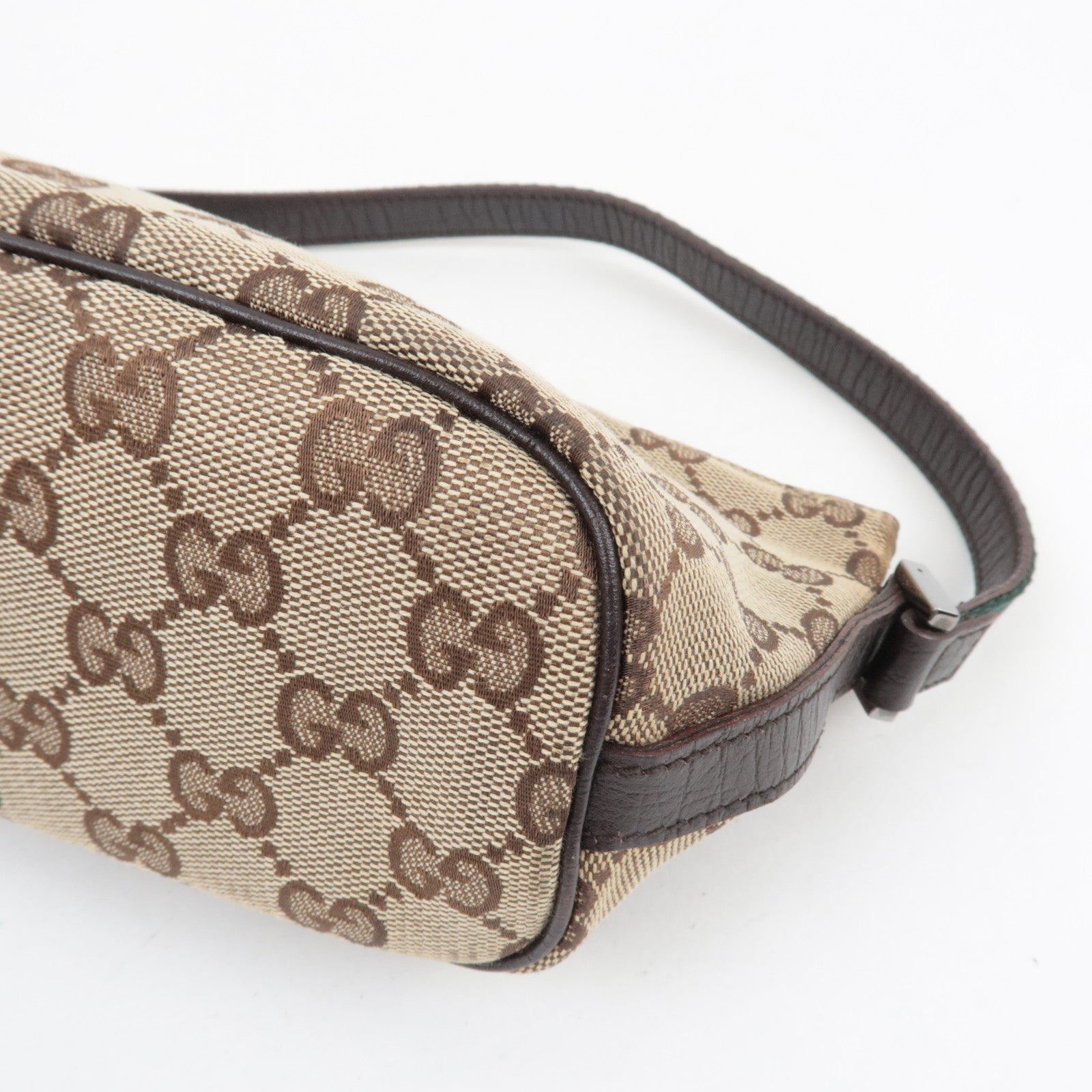 GUCCI Sherry Boat Bag GG Canvas Leather Beige Brown 141809