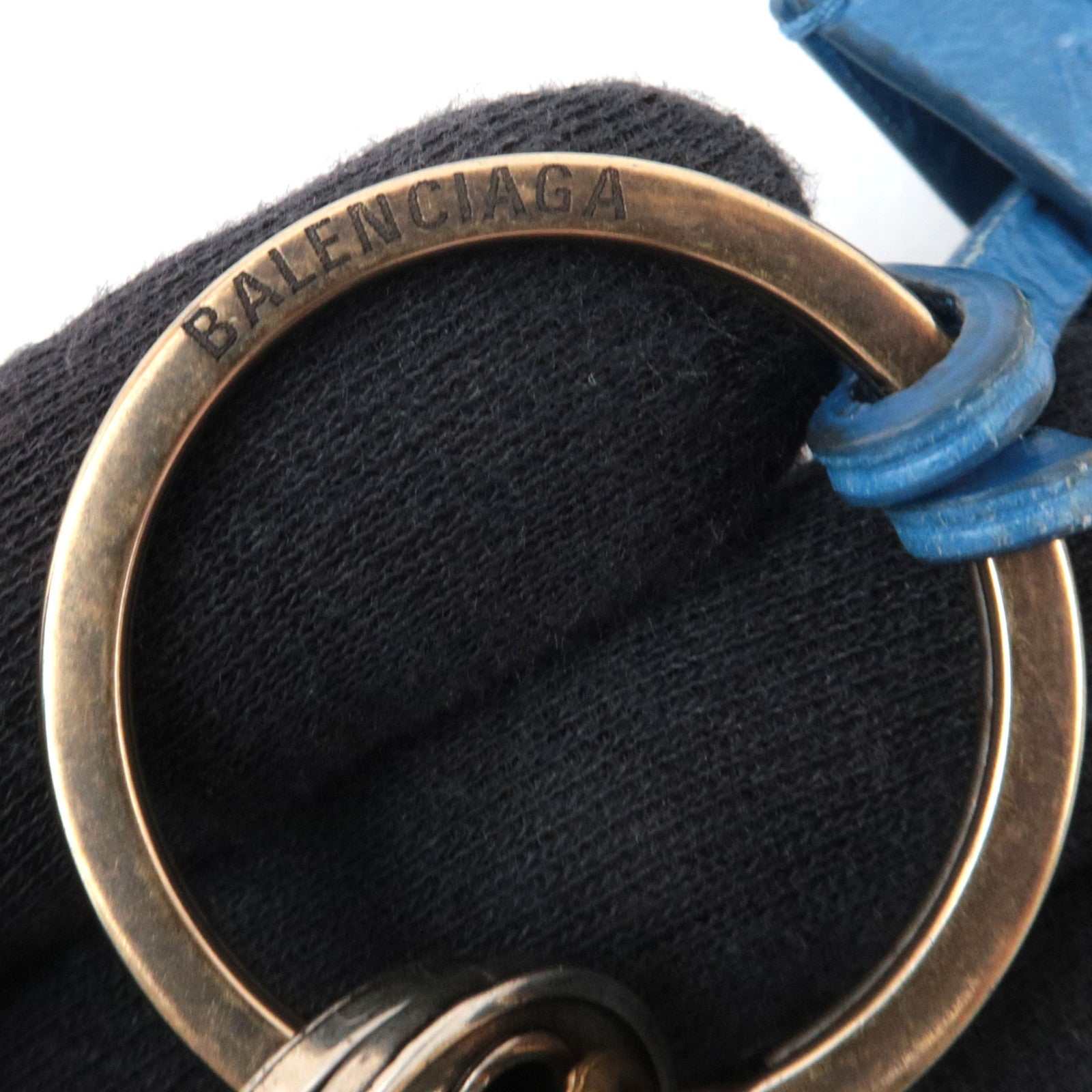 BALENCIAGA Set of 2 Le CITY Eiffel Leather Bag Charm Black Blue