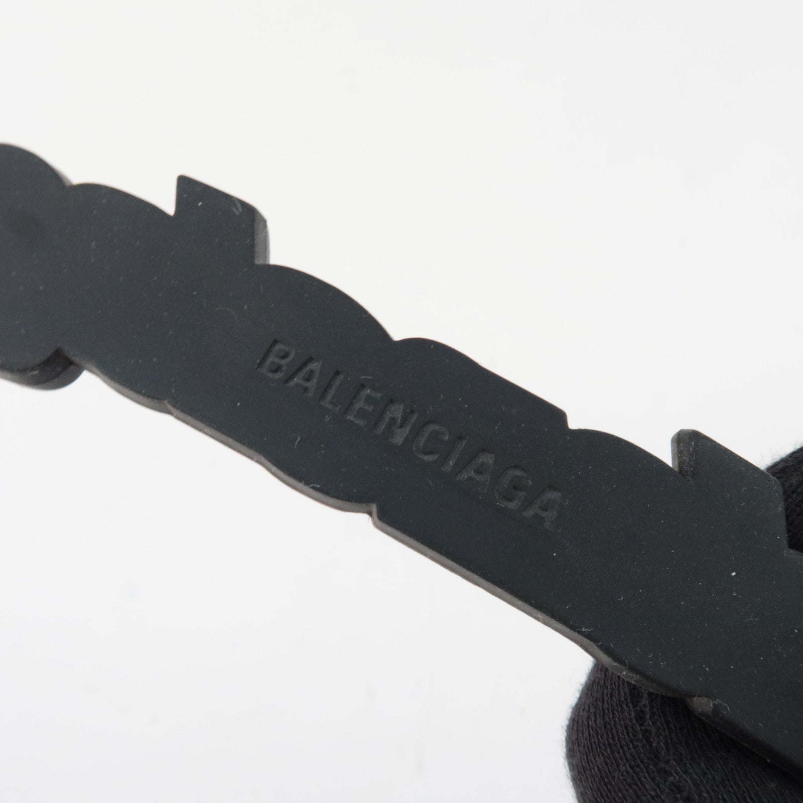 BALENCIAGA Set of 2 Big Logo Bag Charm Keychain White Neon Yellow