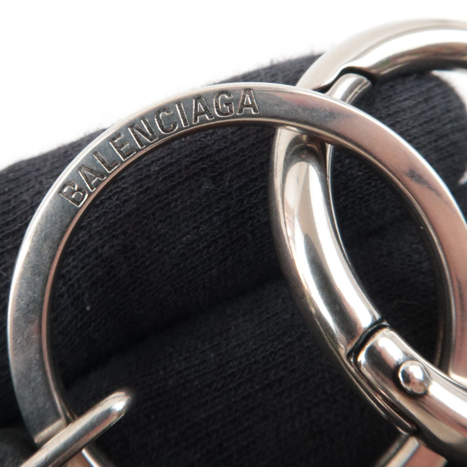 BALENCIAGA Set of 2 Big Logo Bag Charm Keychain White Neon Yellow